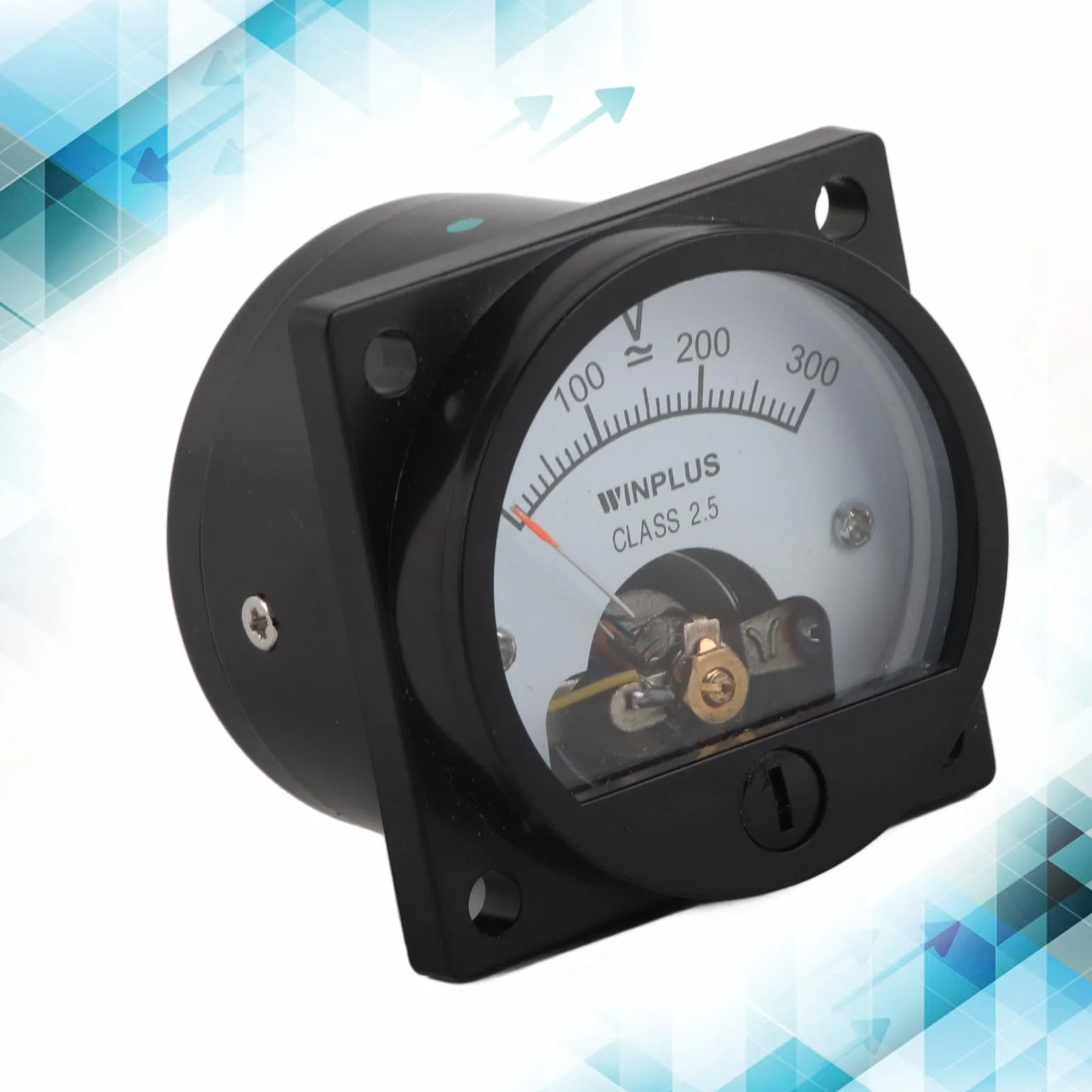 Voltmetro Analogico Pannello Quadrante Rotondo ABS SO‑45 AC 0‑300 V Nero