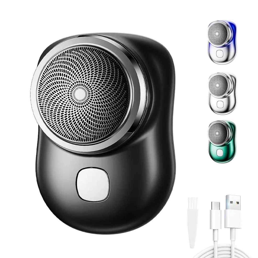 Mediawave Store - Mini Rasoio Elettrico da Uomo per Barba e Capelli, Rasoio Portatile da Viaggio Ricaricabile USB