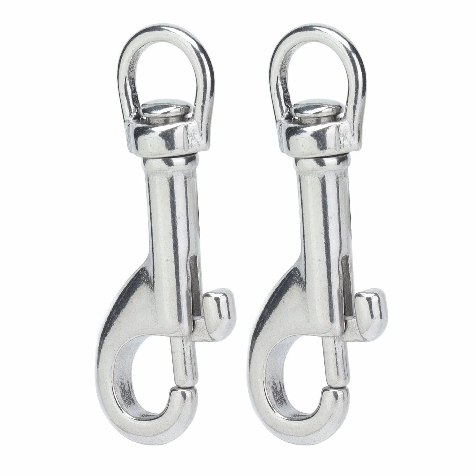 Fafeicy Ganci a Scatto in Acciaio Inossidabile 316 Grado Marino Girevole 360° 65mm 2 Pezzi
