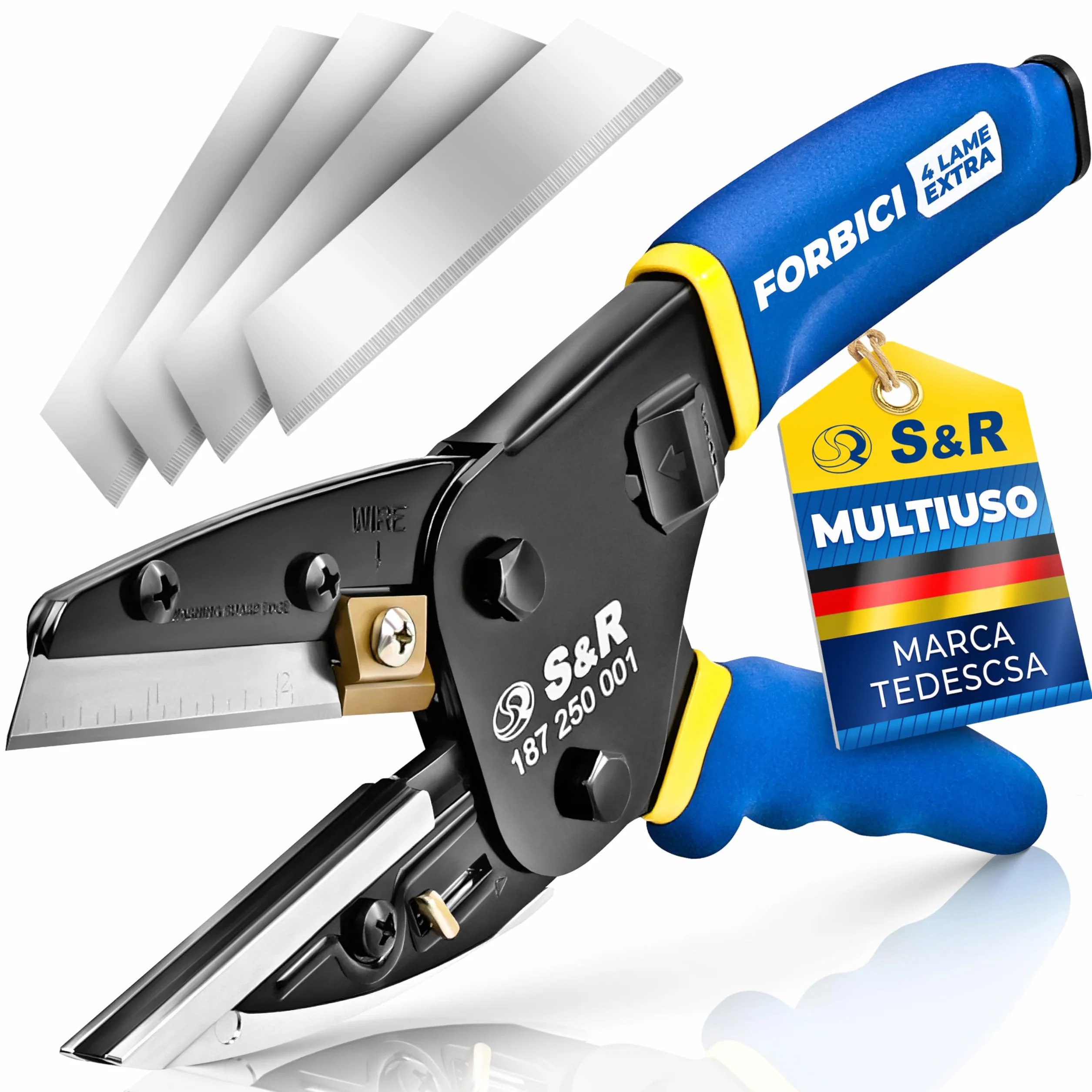 S&R Forbici Elettricista Cesoie Multiuso Cavi Gomma Cuoio Plastica