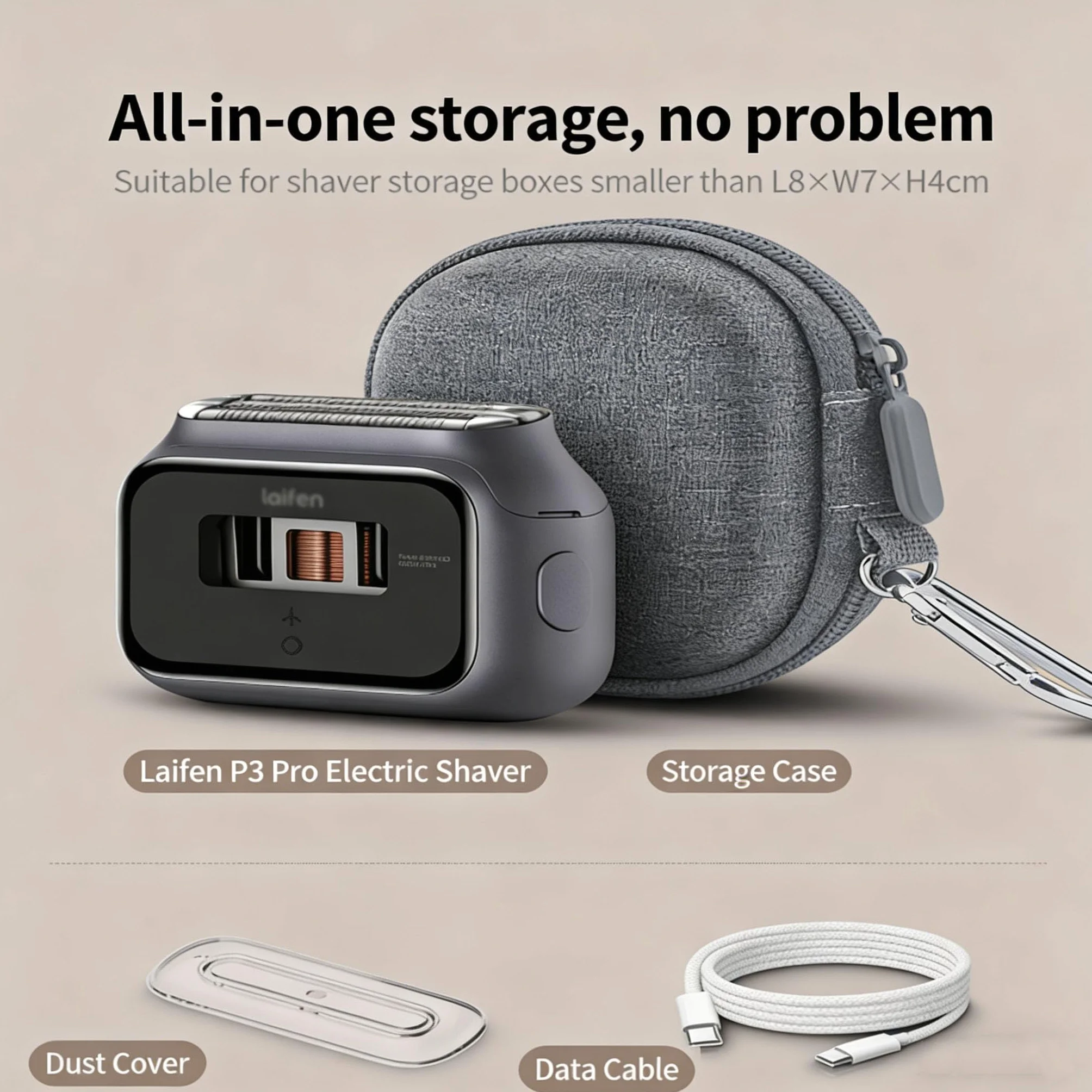 Custodia rigida per Laifen P3 Pro Rasoio Elettrico Custodia di Trasporto Impermeabile Anti-Caduta Custodia di Protezione Custodia da Viaggio Portatile (nero)