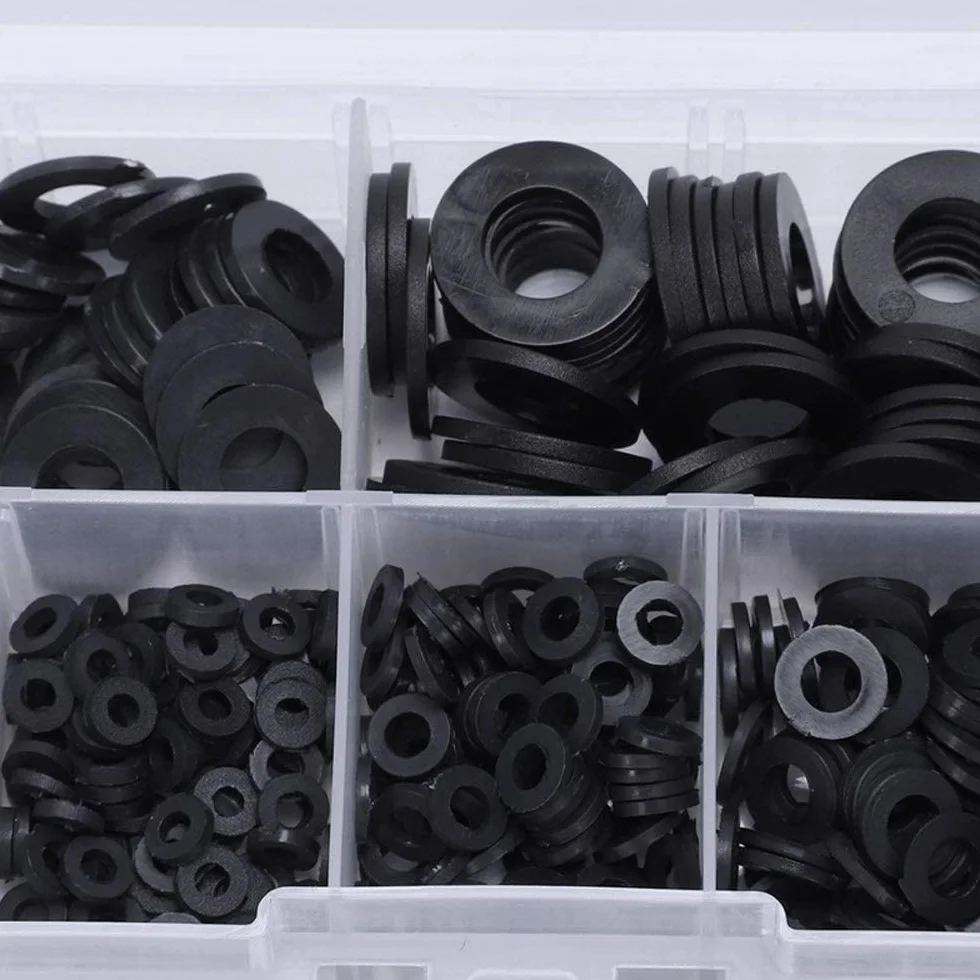 500 Pezzi M2-M10 Rondella Piatta in Nylon Kit Assortimento Nero