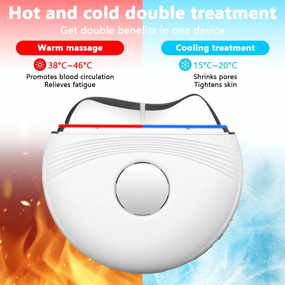 Dispositivo di Bellezza Antirughe, Strumenti Gua Sha per il Viso con Vibrazione e Calore, Massaggiatore Viso con Luce Rossa Blu viola, Guasha Viso per Antirughe Antietà, Lifting Viso