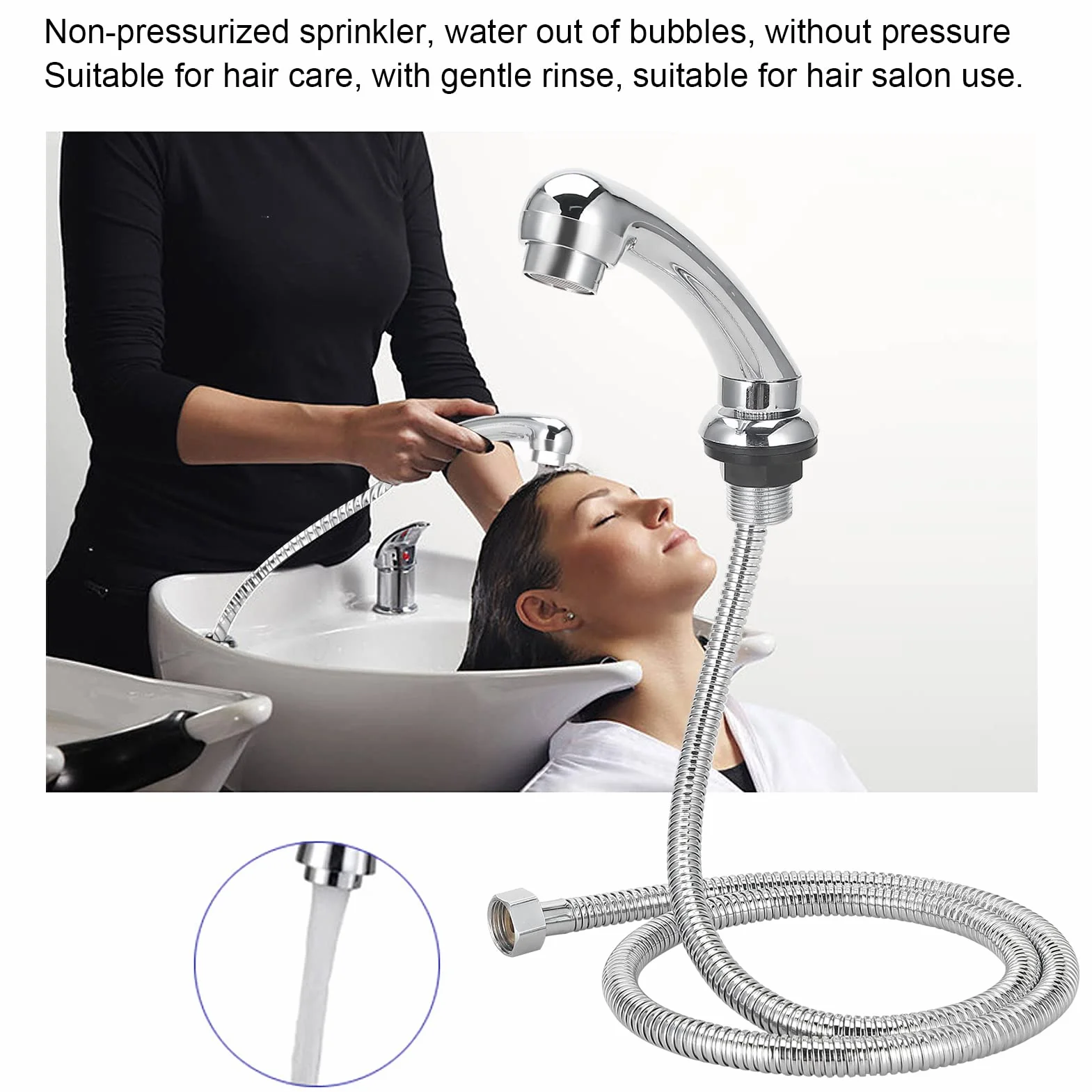 Soffione Doccia Palmare, Rubinetto per Lavabo Soffione Doccia Ugello per Tubo Flessibile per Shampoo da Salone Ciotola da Letto per Lavare I Capelli