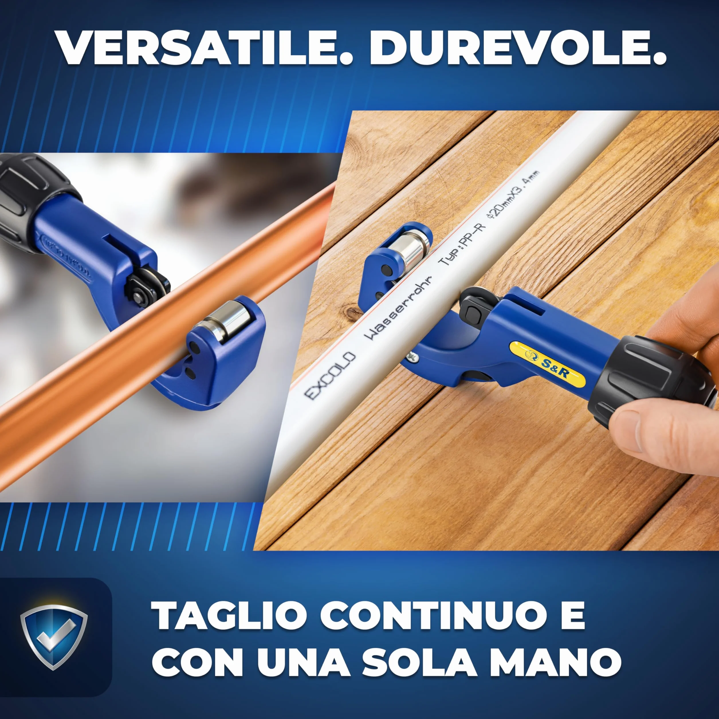 S&R Tagliatubi Fresa per Tubi Rame Alluminio Plastica Multistrato 3-32 mm Pipe Cutter