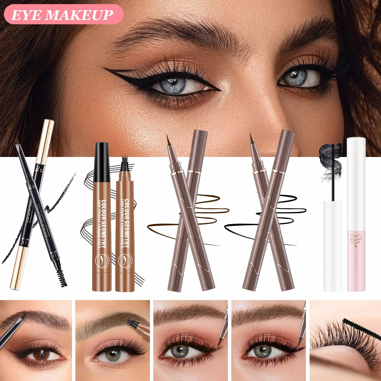 Set Trucchi Donna, Kit Make Up Completo, Tutto in Uno Trousse Trucchi con Palette Ombretto Paletta Correttivi Contouring Fondotinta Mascara Gloss Labbra Liner Occhi Matite Ssopracciglia Borsa Trucco