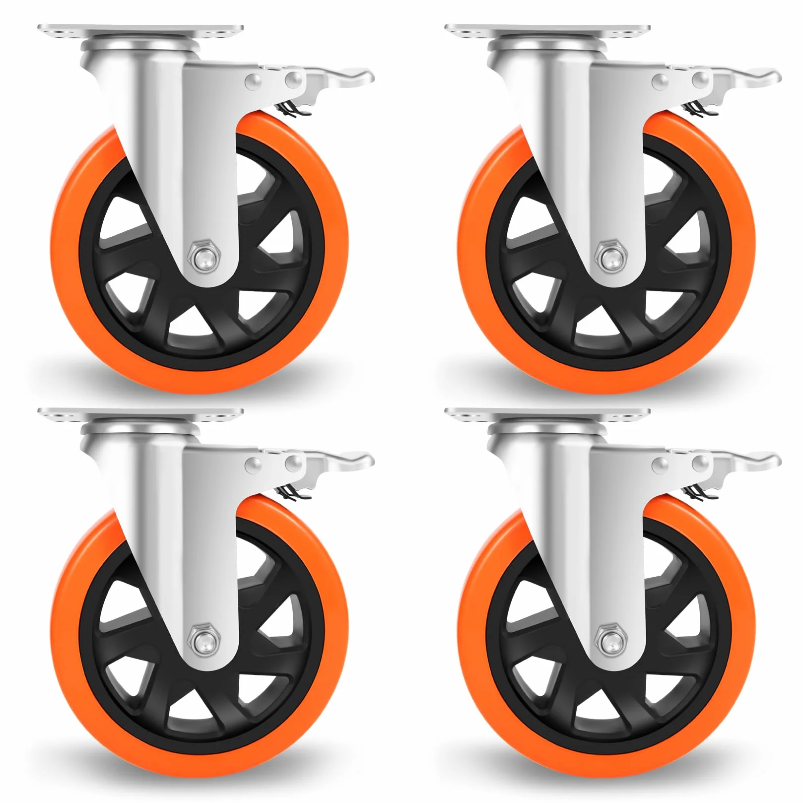 WEIBIDA 150mm Ruote per Mobili Pesanti con Freno, Capacità 1000kg, Set di 4