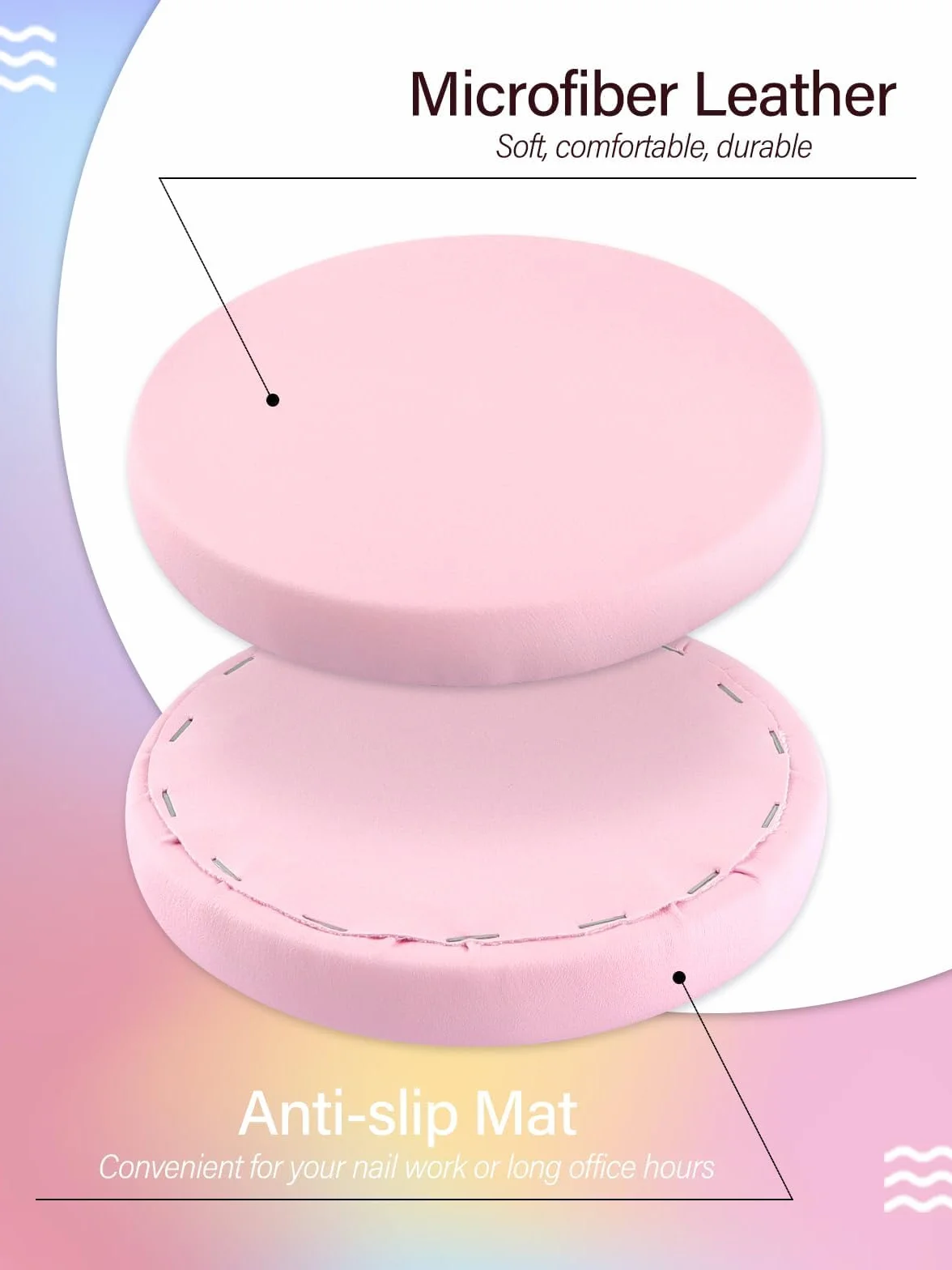 TOROKOM poggomito per le unghie Tech, poggomito per le unghie Tech, morbido poggomito-unghie braccio antiscivolo comodo imbottitura base, gomito rotondo per la manicure salone/casa (rosa)