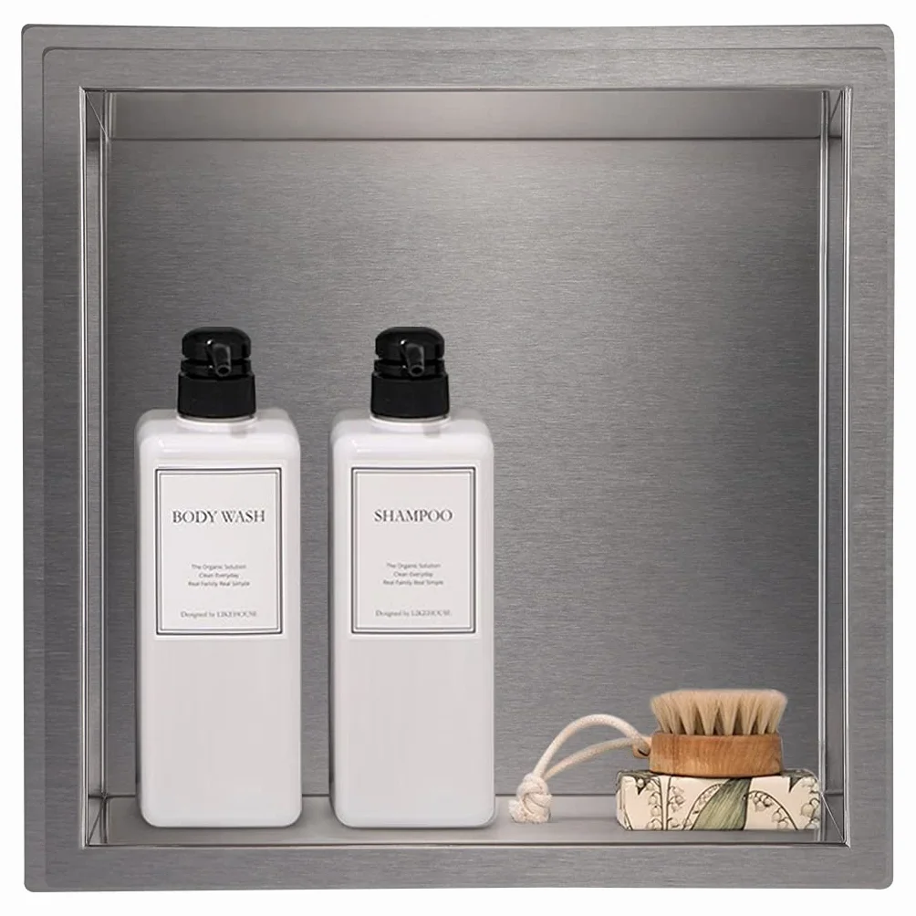 Skelang Mensola da doccia a incasso in acciaio inox 30 x 30 cm per bagno