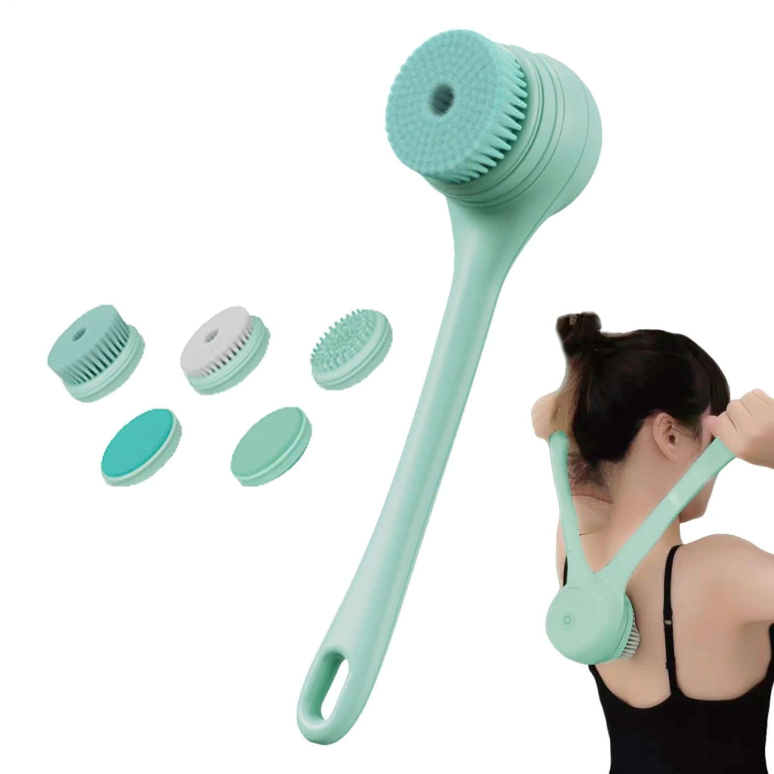 Spazzola elettrica per il corpo, Spazzola elettrica per il bagno | Scrubber per corpo con spazzole per bagno e con ricarica USB impermeabile | per la pulizia della schiena co
