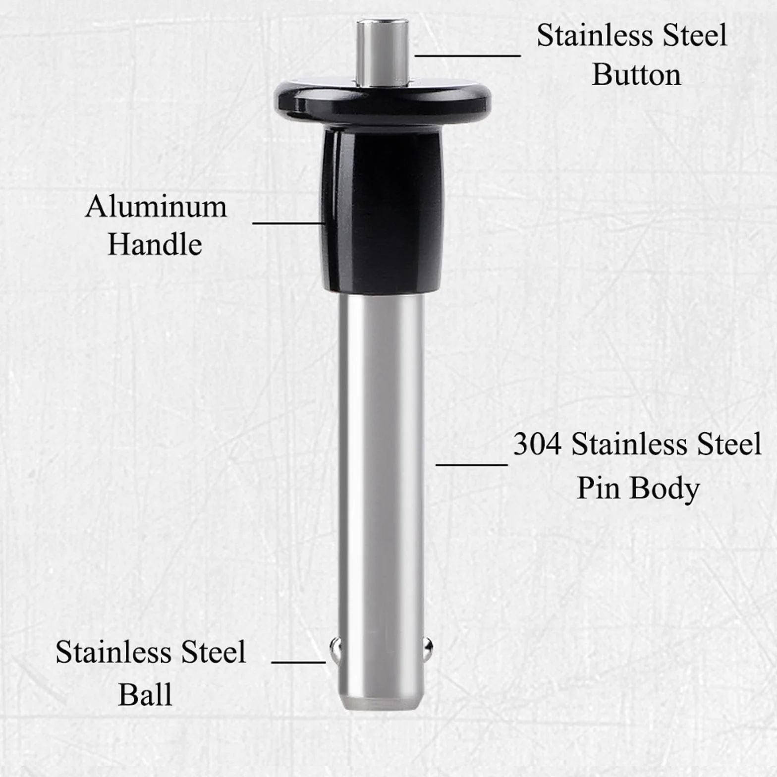 Bullone di bloccaggio a sfera in acciaio inox Φ6x25 perno a sgancio rapido