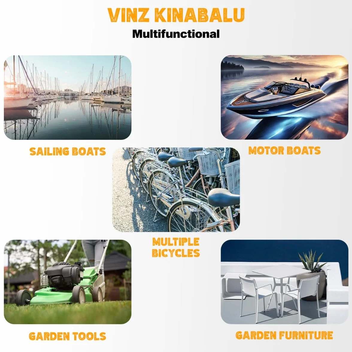 VINZ Kinabalu Cavo antifurto in acciaio Ø 12 mm 5 m con serratura rivestita in plastica