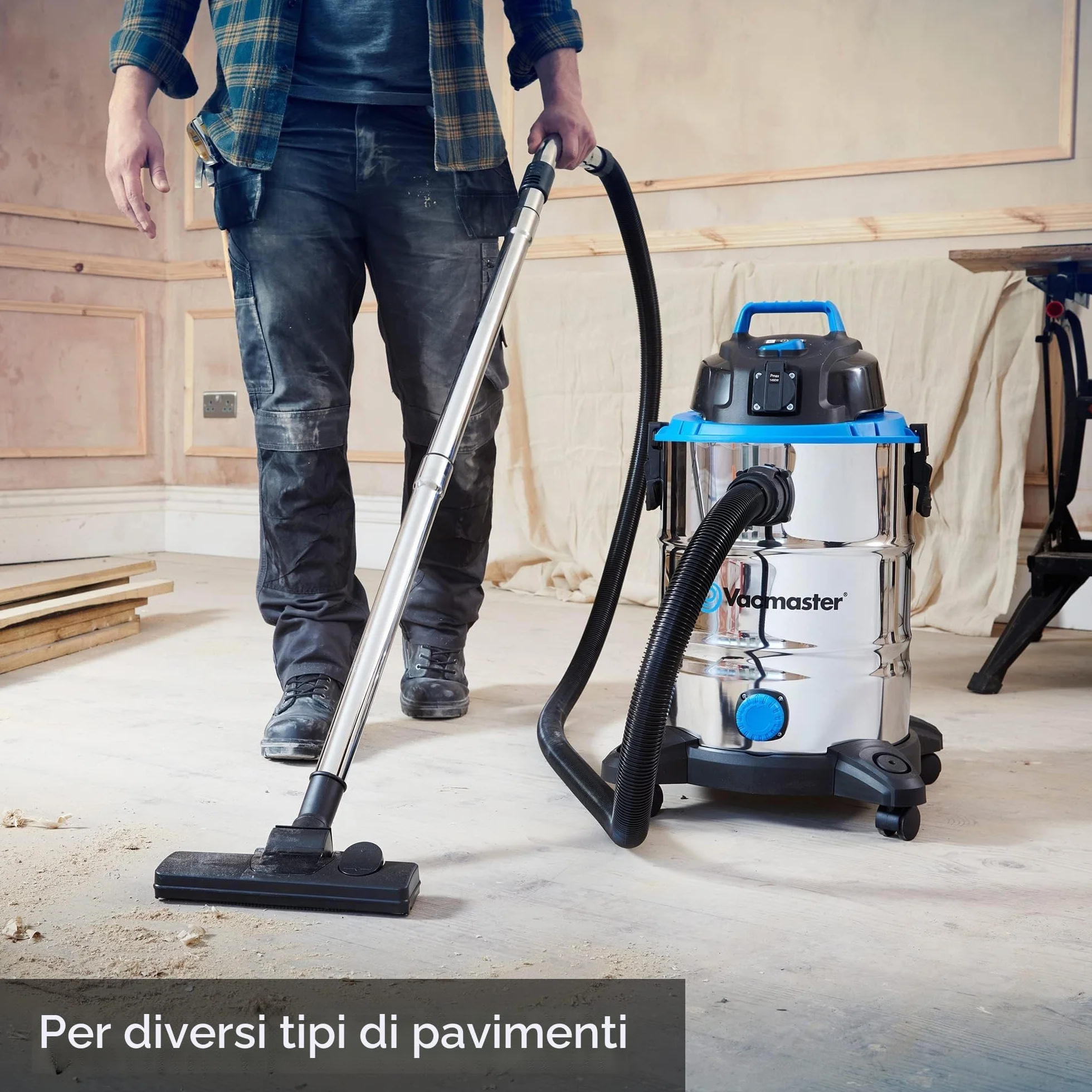 Vacmaster VQ1530SFDC 1500W 30L Aspiratore Solidi e Liquidi Inossidabile Soffiante