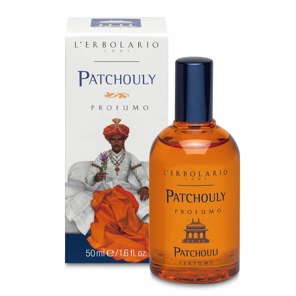 L'Erbolario Patchouly Profumo Unisex - Eau de Parfum - Adatto come Profumo Uomo & Profumo Donna - Fragranza Legnosa e Vanigliata - 50ml