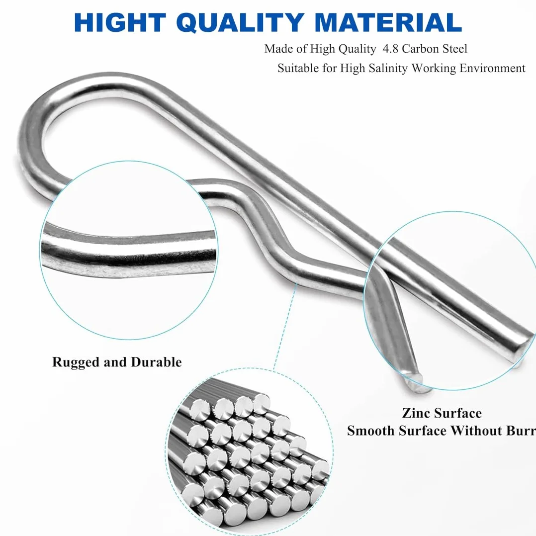 Set di 100 Pezzi Coppiglie Spaccate, Assortimento Completo per Manutenzione Trattori Auto Rimorchi, Scatola Resistente