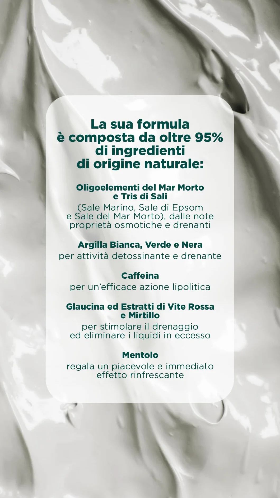 GEOMAR | Fango D'Argilla Bianca, Contro gli Inestetismi della Cellulite, per Pelli Delicate, 95% di Origine Naturale Con Tris Di Sali (Sale Marino, di Epsom e del Mar Morto), Made in Italy, 600 g