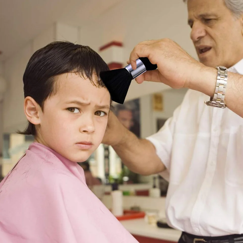 PROVO Pennello Parrucchiere, Salone, Barbiere collo spazzola ideale per rimuovere i Capelli dopo il taglio, Professionale Soft Nero