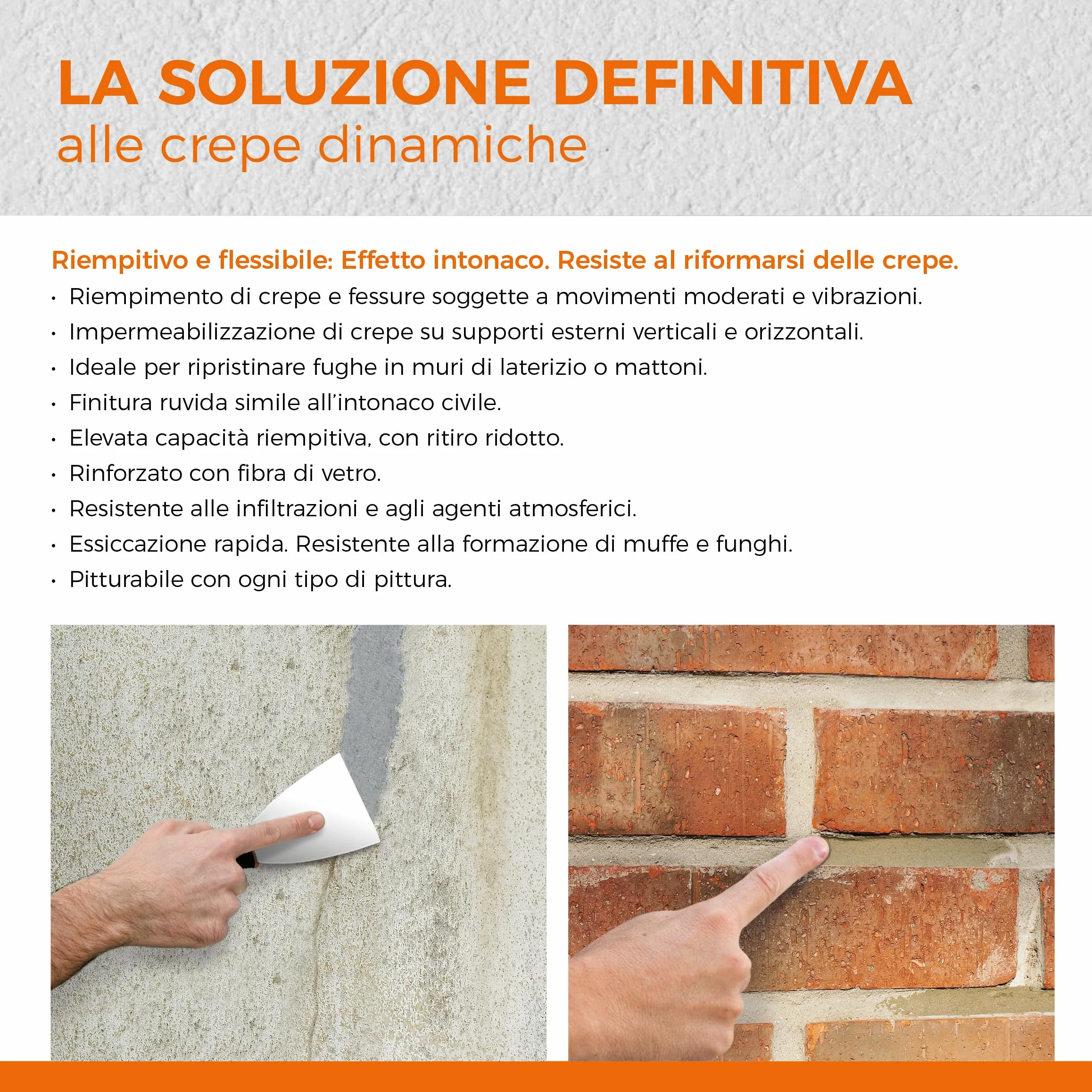 Aguaplast Dynamic Stucco Elastico Anticrepe per Fessure Dinamiche 1kg
