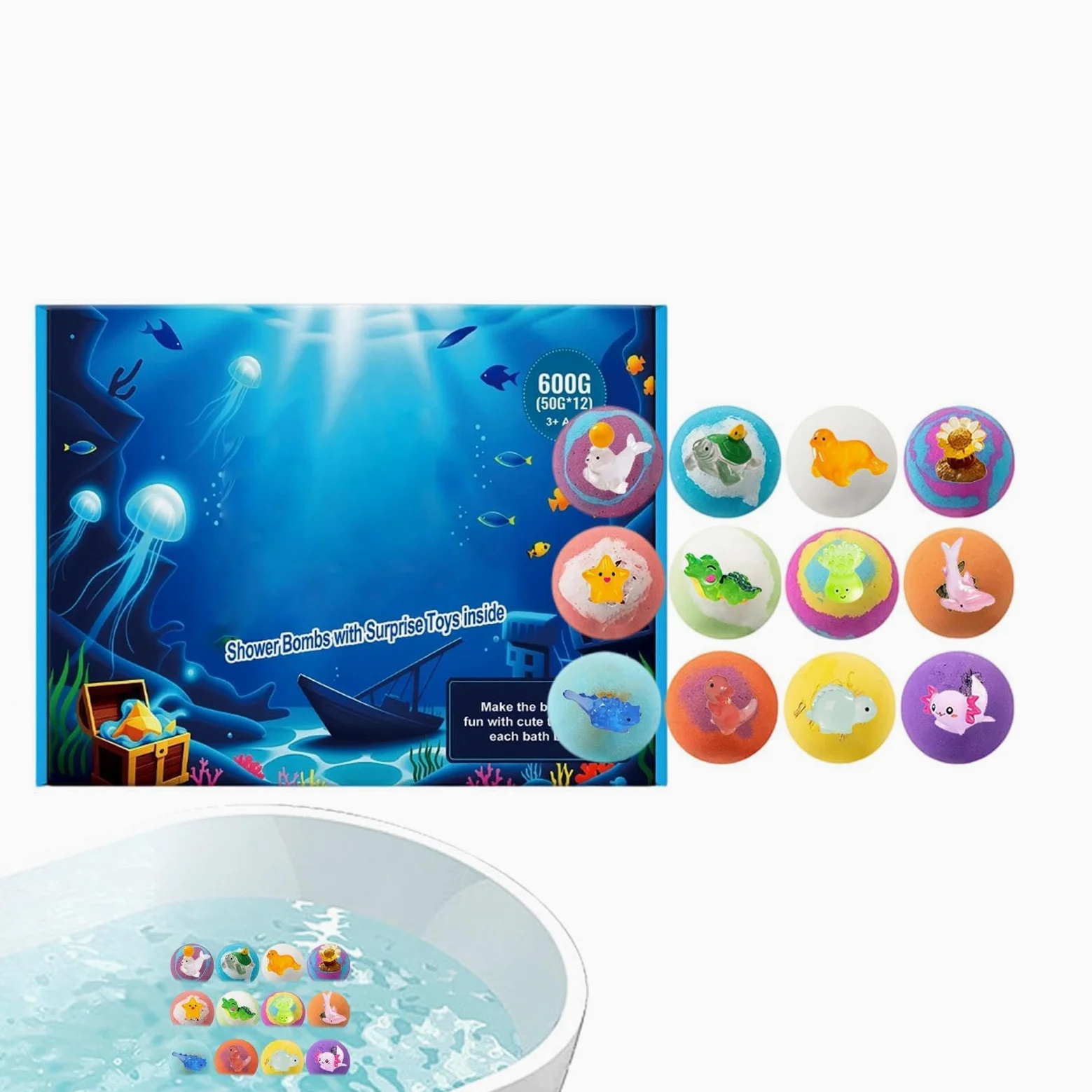 Palline da Bagno per Donne 12 Pezzi Detergente Naturale Rilassante per la | Palle da Bagno Oleose Per Spa Doccia Vasca Bambini E Bambine Calza Cesto Compleanno