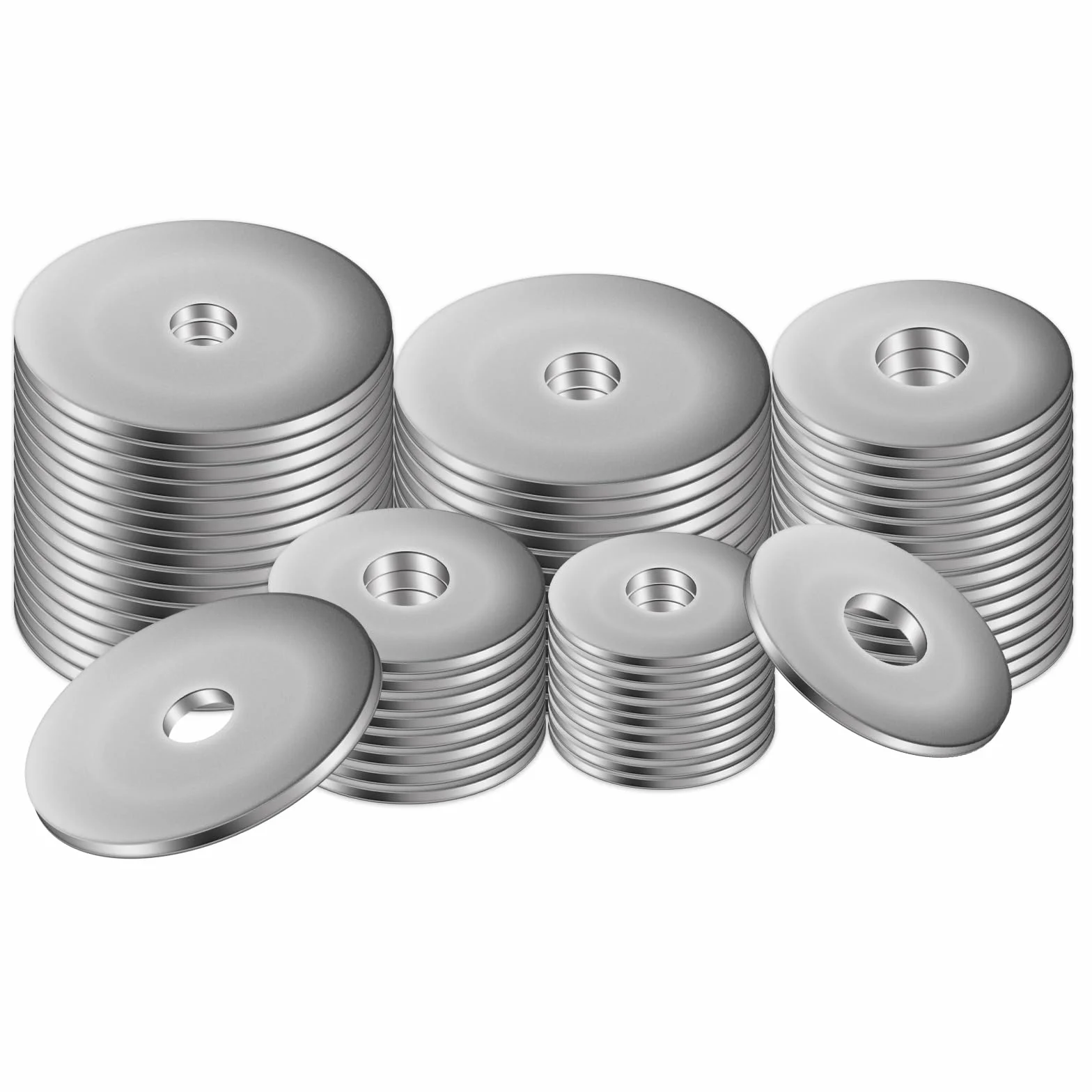Rondelle Acciaio Inox M5 25 mm, Grandi Rondelles Piane Piatte 304 per Viti Bulloni