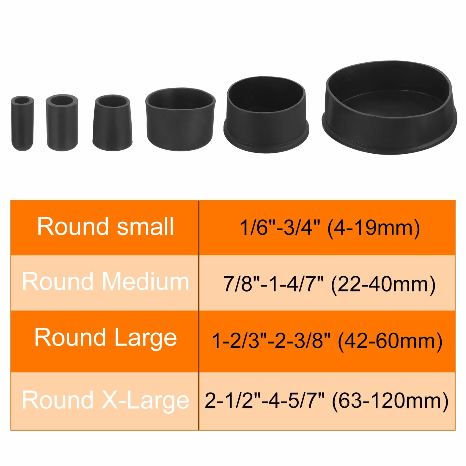QUARKZMAN 56pz Coperture per Piedini Sedie 16mm Antiscivolo Nero
