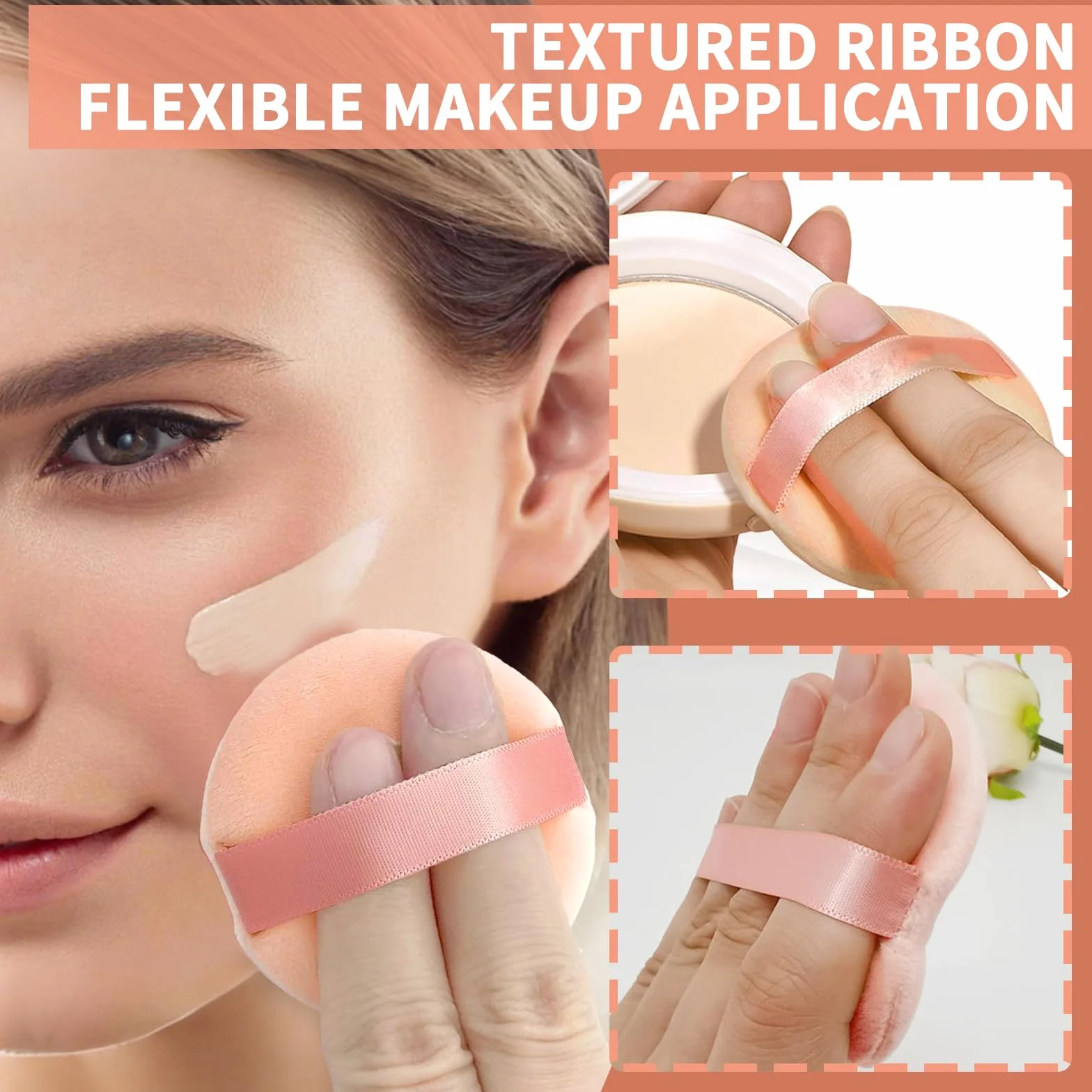 12 Piumini da Cipria Rotondi, Piumini da Trucco, Piumino da Cipria in Cotone, Spugna Viso Rotonda in Velluto, Strumento per il Trucco per Cipria Libera, Cipria Compatta, Cipria Fissante