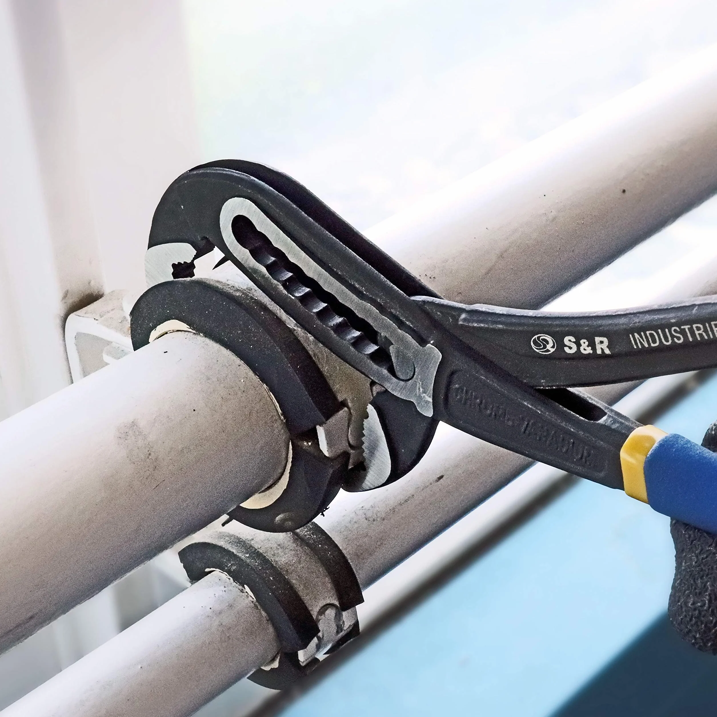 S&R Chiave a Pappagallo Professionale Regolabile 250 x 36 mm Acciaio al Cromo Vanadio Fosfatato Blu