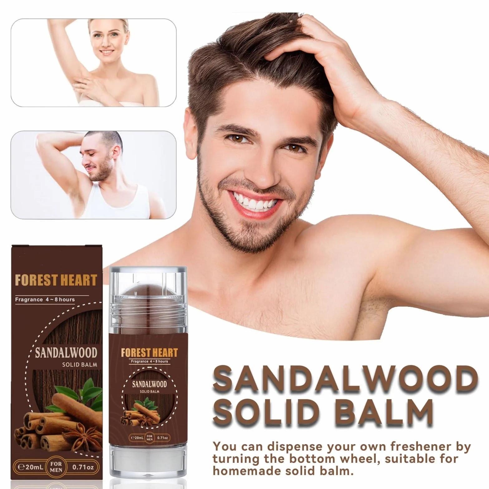 Woody Fragranza Solido Balsamo Profumo, Balsamo Solido Profumo per Donne e Uomini, Balsamo Portatile Profumo Idrata e Ammorbidisce La Pelle Secca Adatto Per Viaggi E Uso Quotidiano, Ricarica Il Tuo