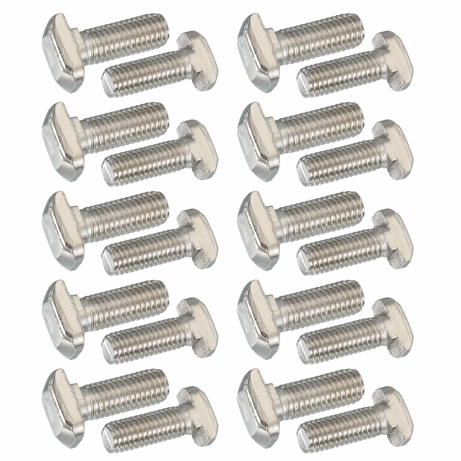 Bulloni a T-Slot M8 x 25 Mm 20Pz per Profilo Estruso Alluminio Serie 30, Argento