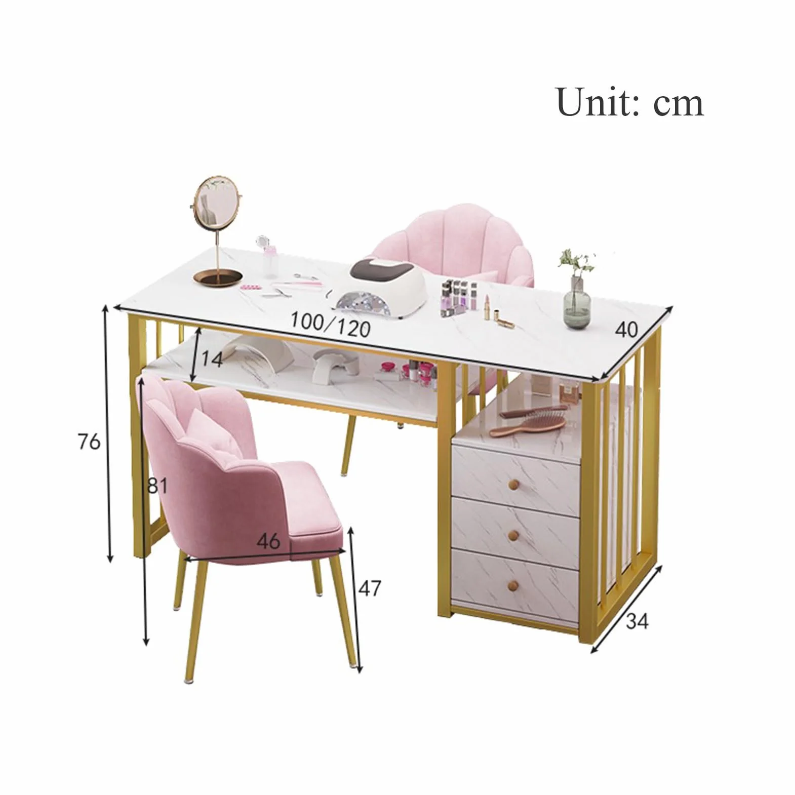 Tavolo per manicure scrivania per unghie per onicotecnico,Stazione per unghie moderna con texture marmorizzata con ripiani aperti ,Tavolo per unghie in legno per salone di bellezza e spa toletta