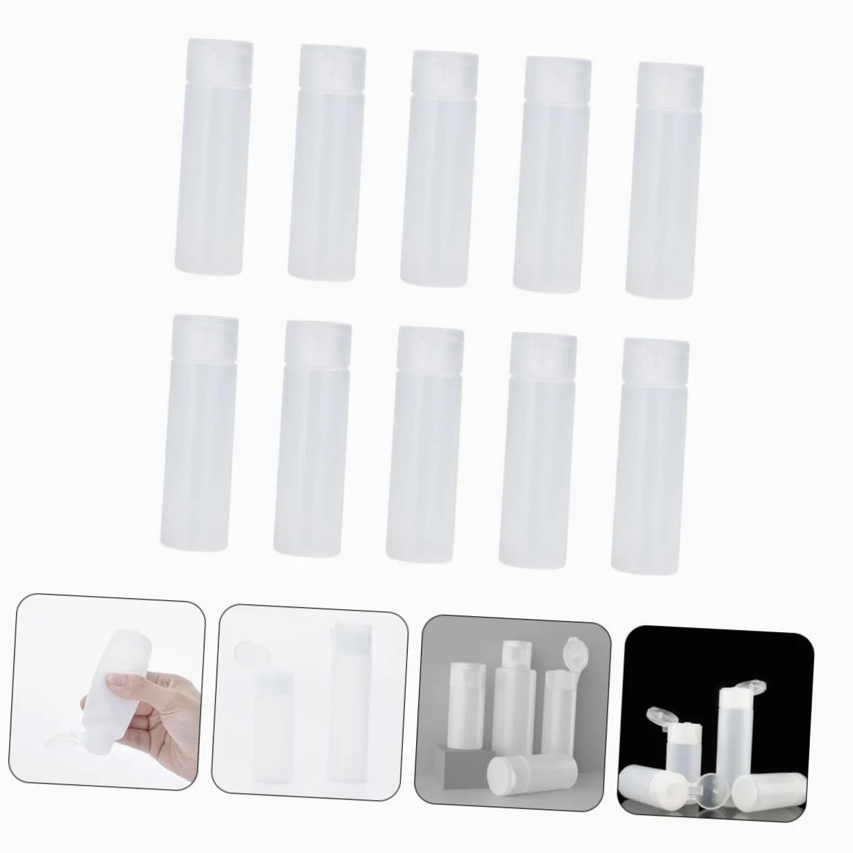 MAGICLULU 4 Set Di Flaconi Per Shampoo Da Viaggio Portatili Per Esterni Compatti in Plastica Per Shampoo Sicuri Da Viaggio 10 Pezzi*4