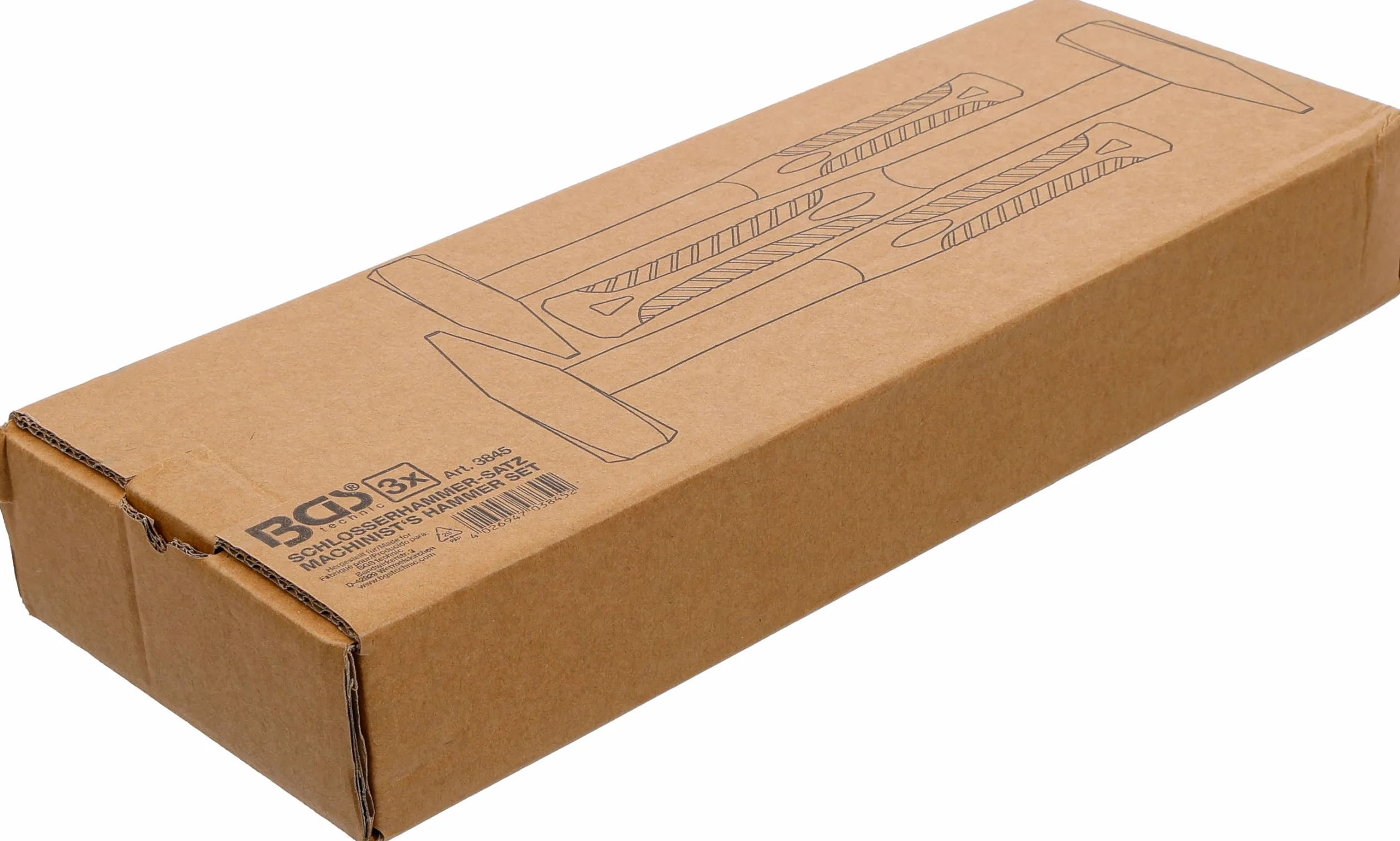 BGS 3845 Martelli per Meccanica Manico Fibra di Vetro DIN 1041 300/500/800 g 3 Pezzi