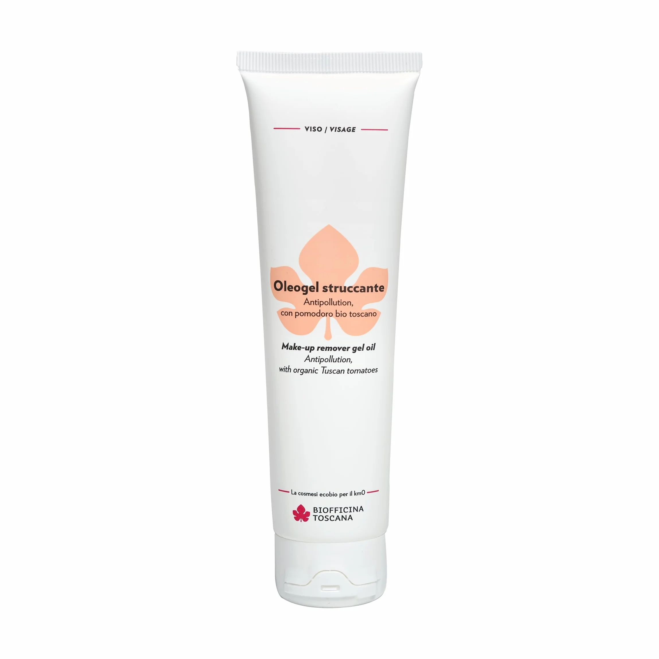 Biofficina Toscana Oleogel struccante al pomodoro, 100 ml – Detergente viso antipollution 3 in 1 – Con estratto bio di pomodoro toscano, rosa mosqueta e squalano