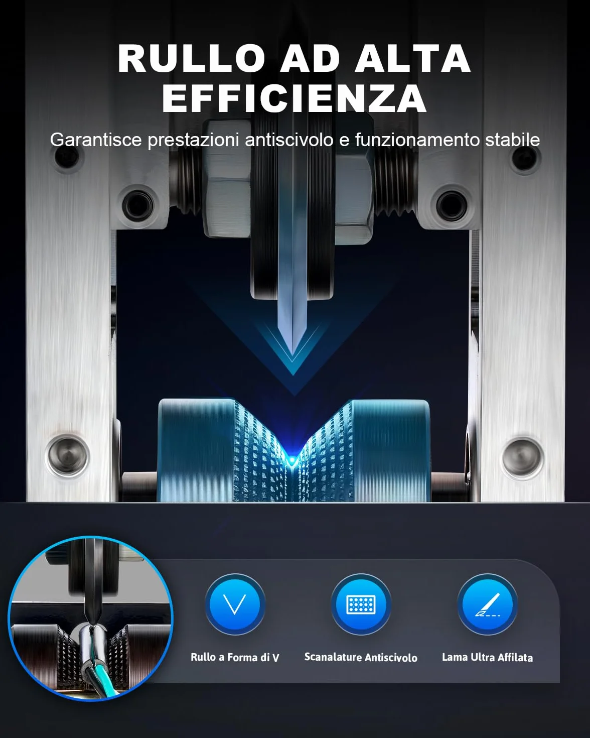 CREWORKS Macchina Spellacavi Manuale Professionale 3 Piastre Foro 5 Canali Cavi Φ1.5-25mm Recupero Rame