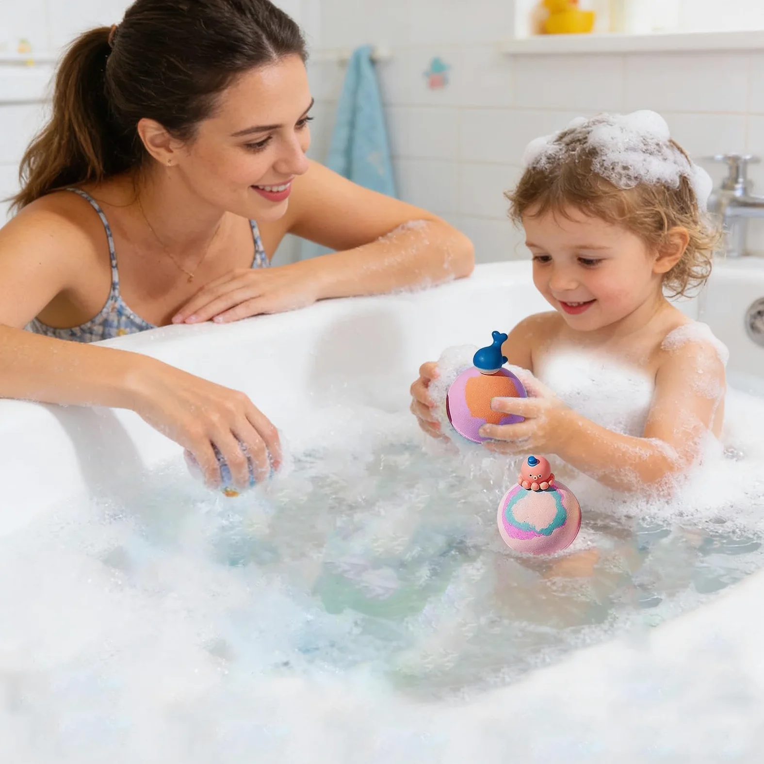 Bombe da Bagno Effervescenti 12 Pezzi Colorate Delicate Effervescenti | Regali Per Cestini Giocattoli Da Bagno per Adolescenti Famiglia Bambini Ragazzi Ragazze Figlio Figlia