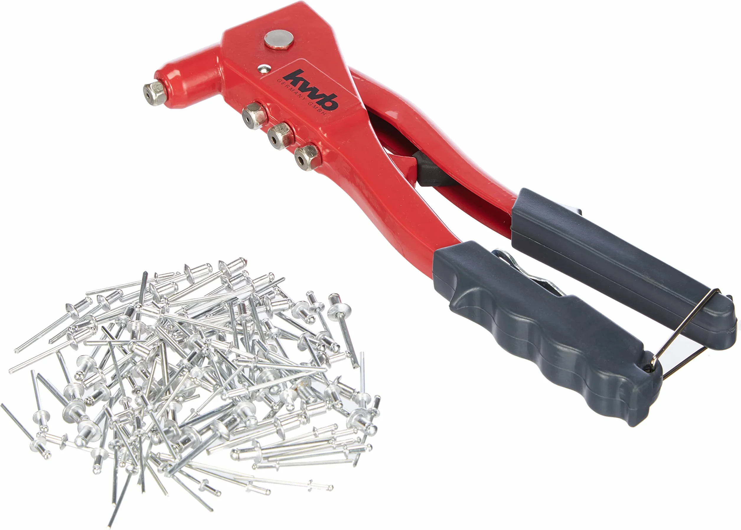 Set pinze per rivetti ciechi con 100 rivetti alluminio, kwb