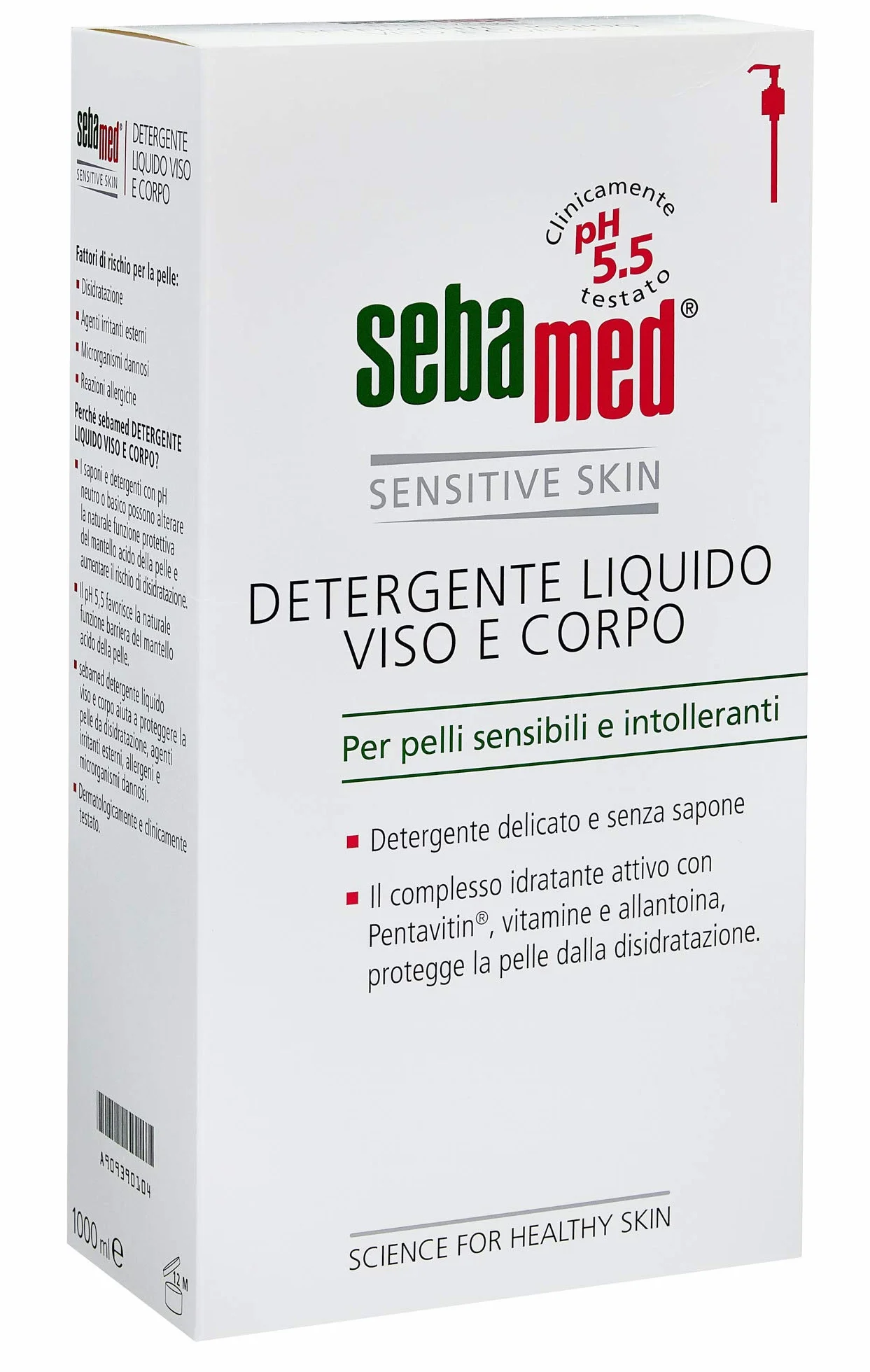 Sebamed Detergente Liquido Viso e Corpo, per Pelli Sensibili e Intolleranti, pH 5.5, 1000ml