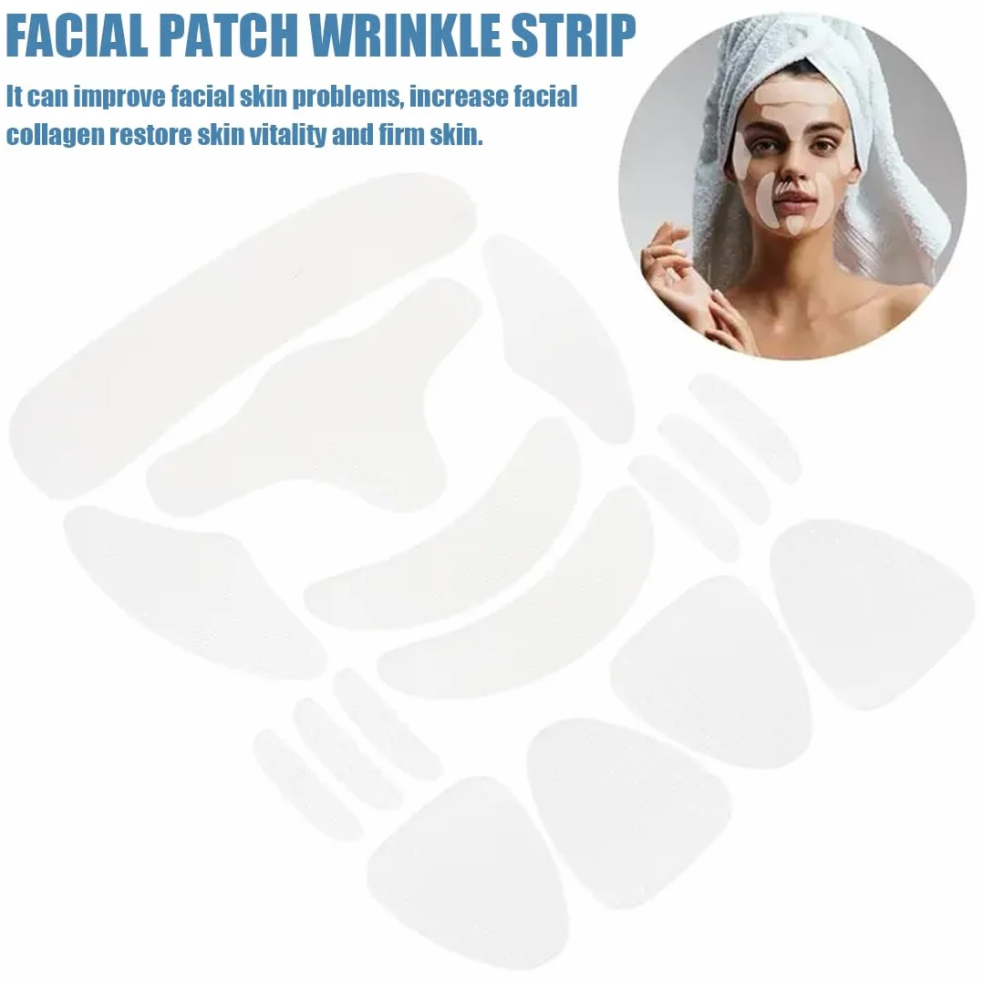 16 Pezzi Cerotti Anti Rughe Silicone Patches Riutilizzabili per Viso, Bocca, Fronte, Mento Set di Patch per il Viso