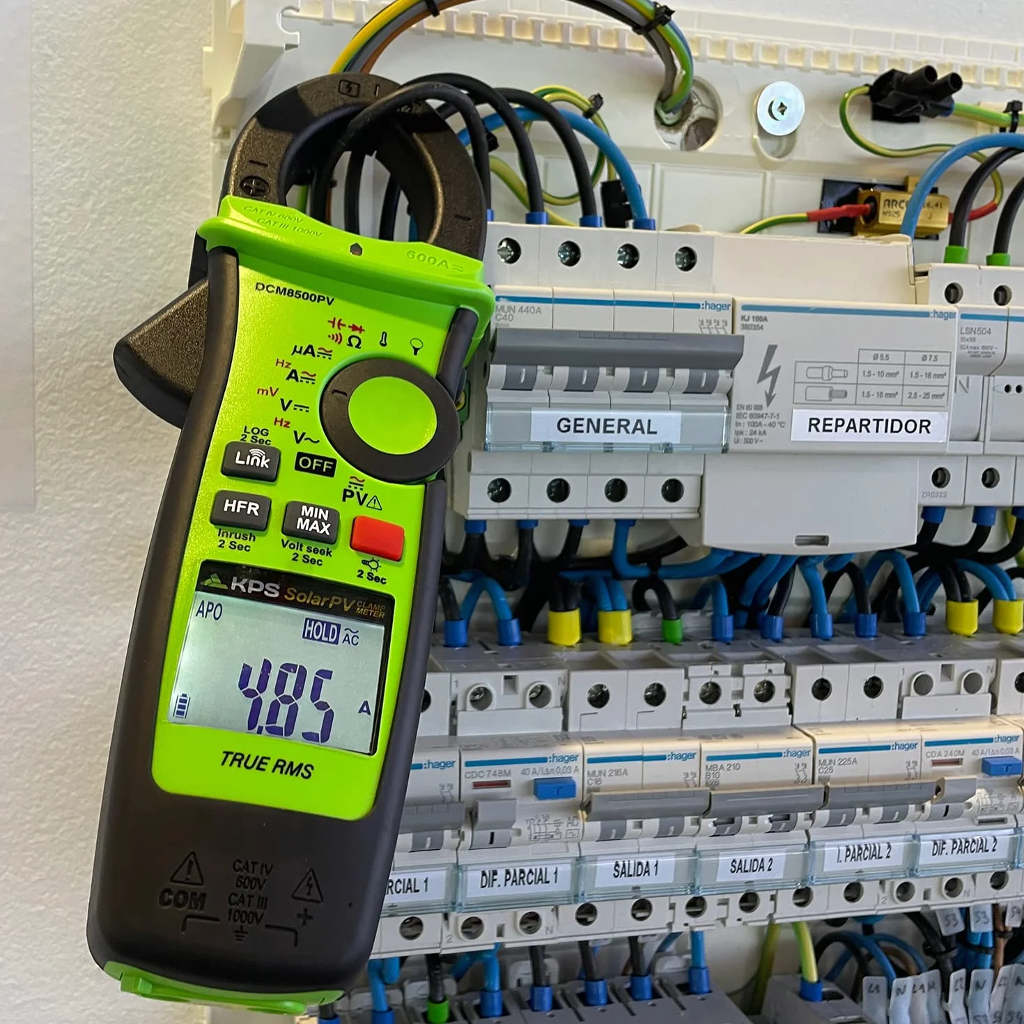 Pinza Amperometrica TRMS con Bluetooth KPS-DCM8500PV 1500VAC 2000VDC 600A 4000µA DC Solari