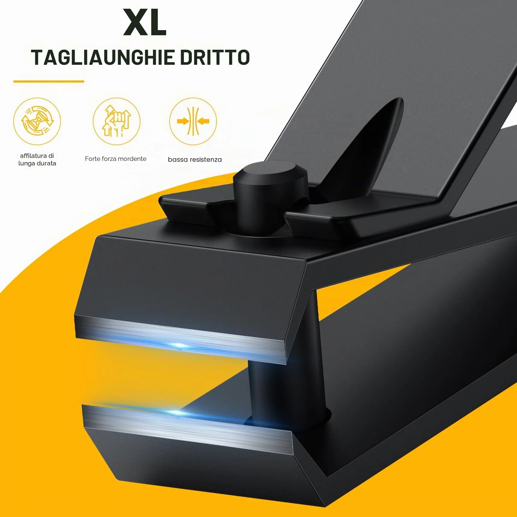 BEZOX Tagliaunghie a lama dritta resistente per unghie spesse, tagliaunghie professionali in acciaio inox, tagliaunghie spesse e larghe