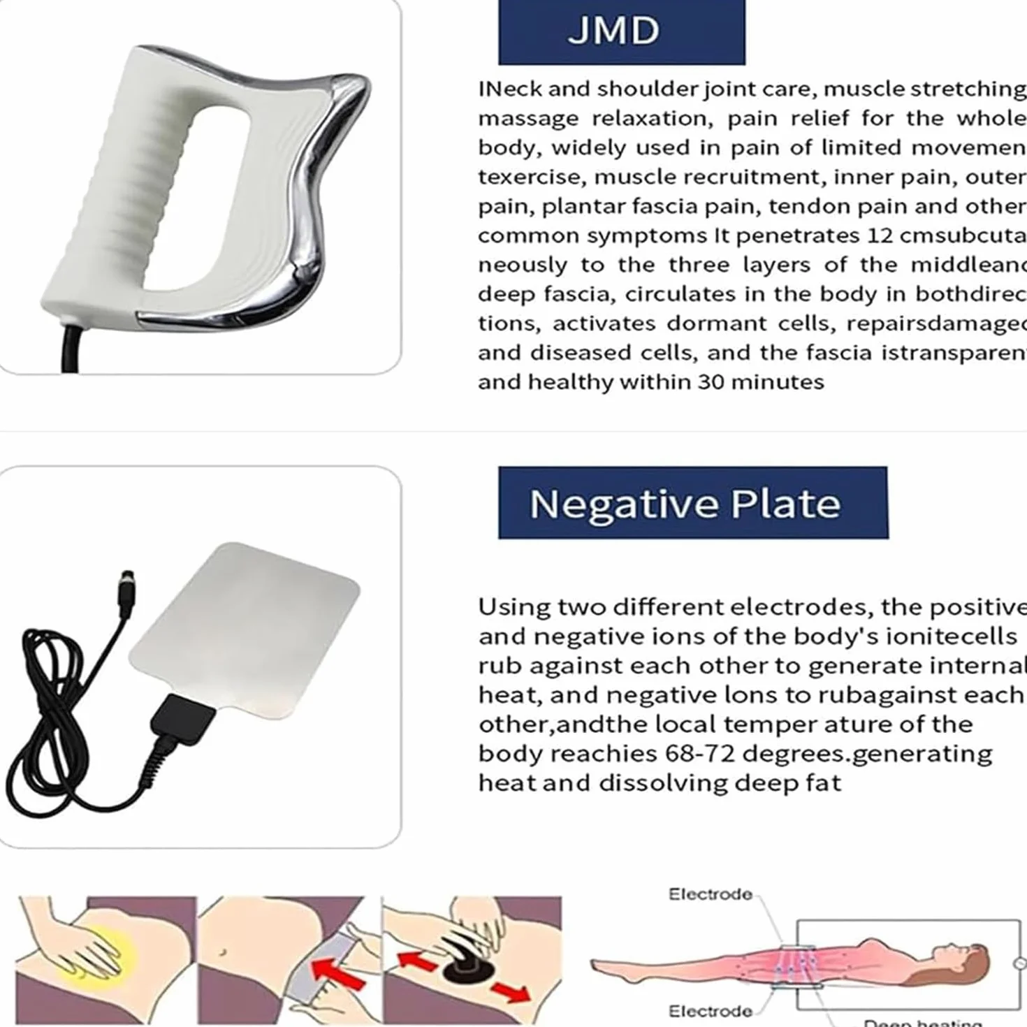 Dispositivo Portatile Terapia Tecar 448k Dolori Corporei, Macchina Diatermia Terapia Tecar Ret/Cet Con 8 Testine Lavoro Sollevamento Pelle, Energia Regolabile 0-100% E 2 Modalità Lavoro