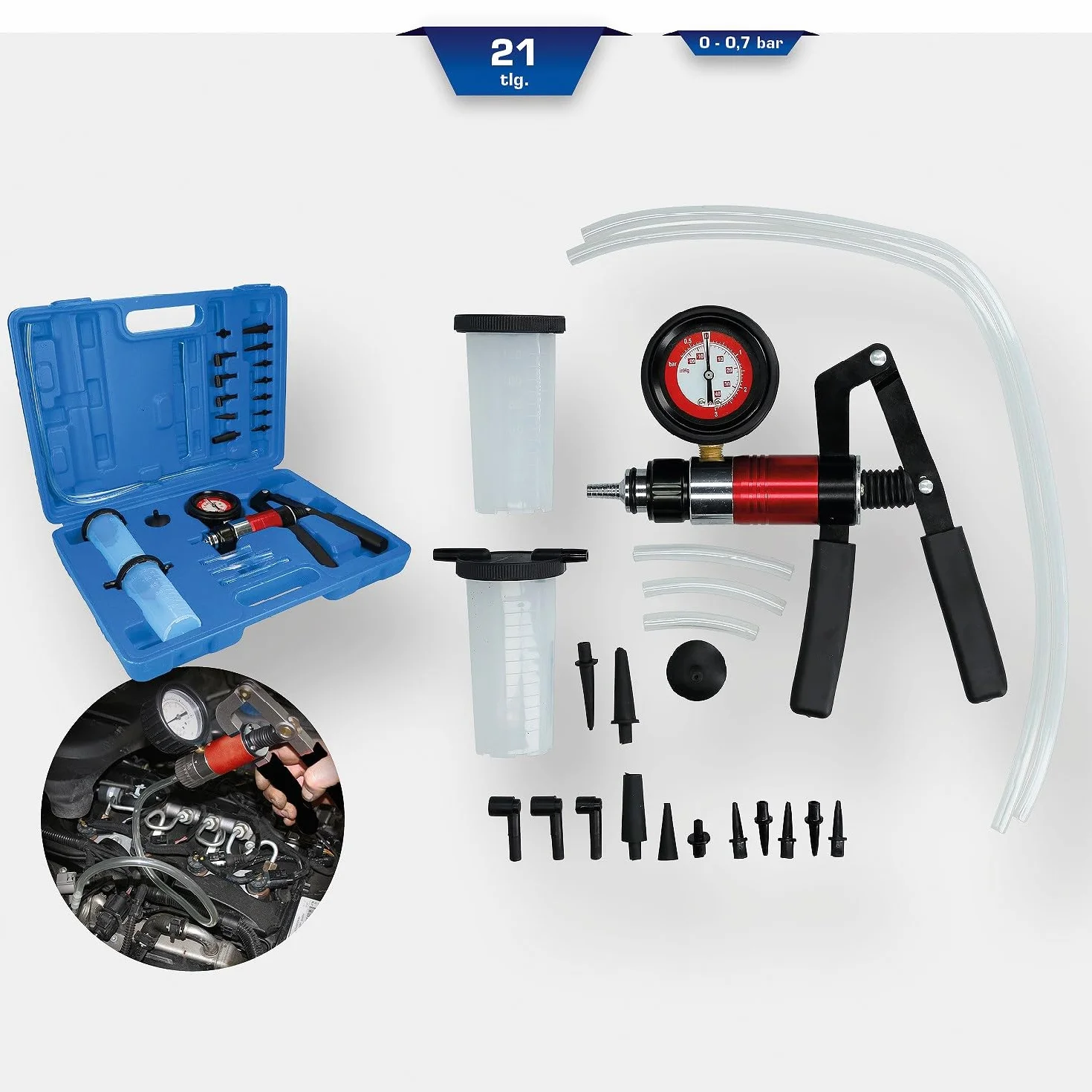 BRILLIANT TOOLS BT581500 Kit pompe di aspirazione, 21 pz
