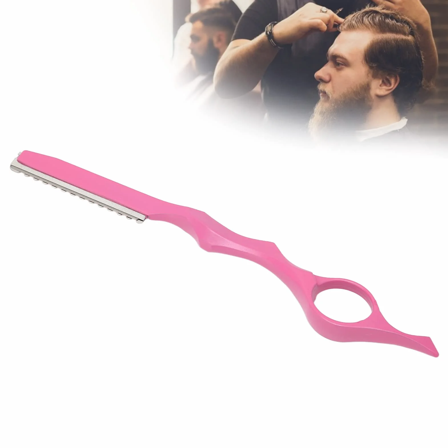 Naroote Rasoio per Sfoltire i Capelli, Rasoio Tagliacapelli Professionale Lame Affilate Rosa per Uomo