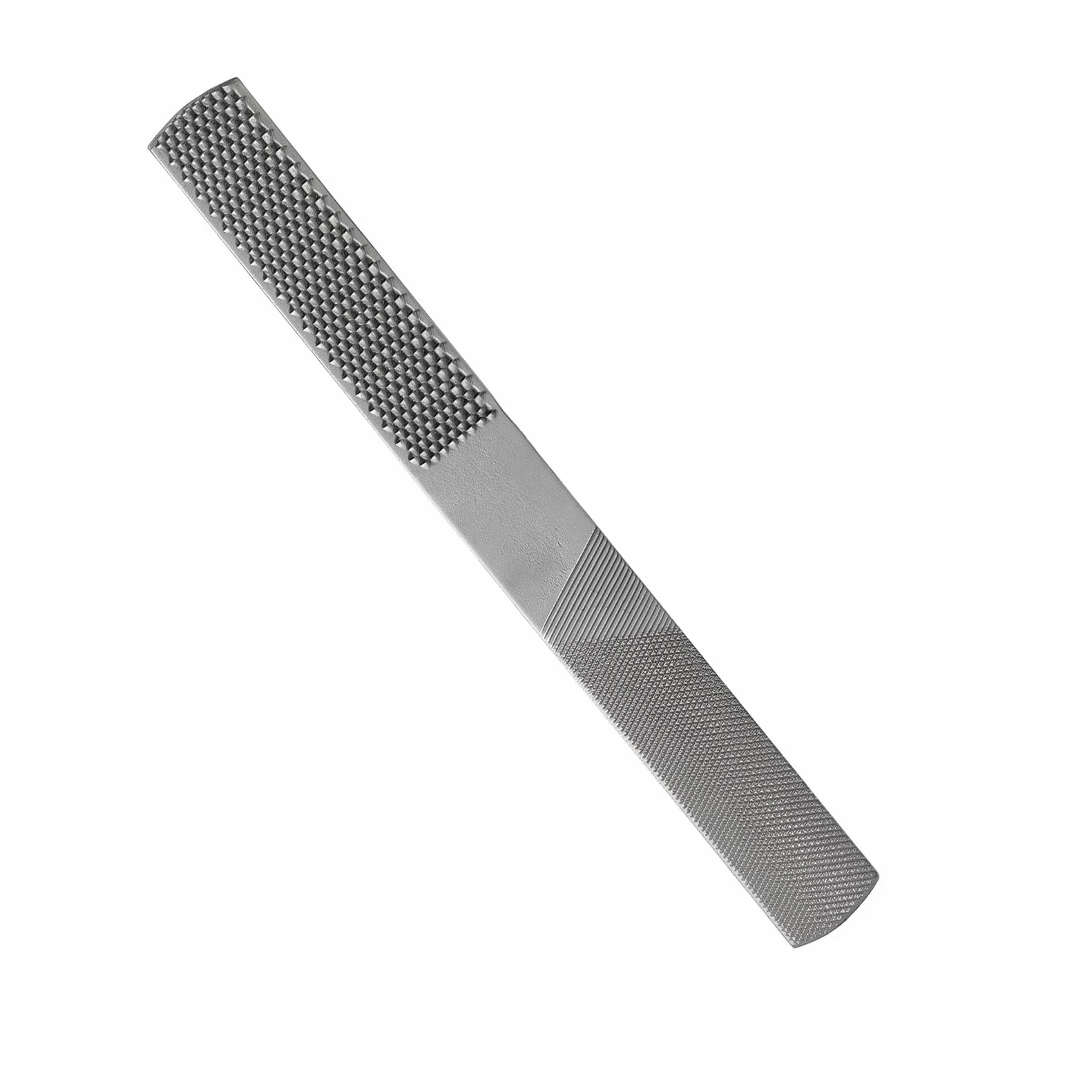 Raspa Piatta 4 in 1 Semicircolare Acciaio al Carbonio 20,3 cm per Legno Pelle Plastica Metallo