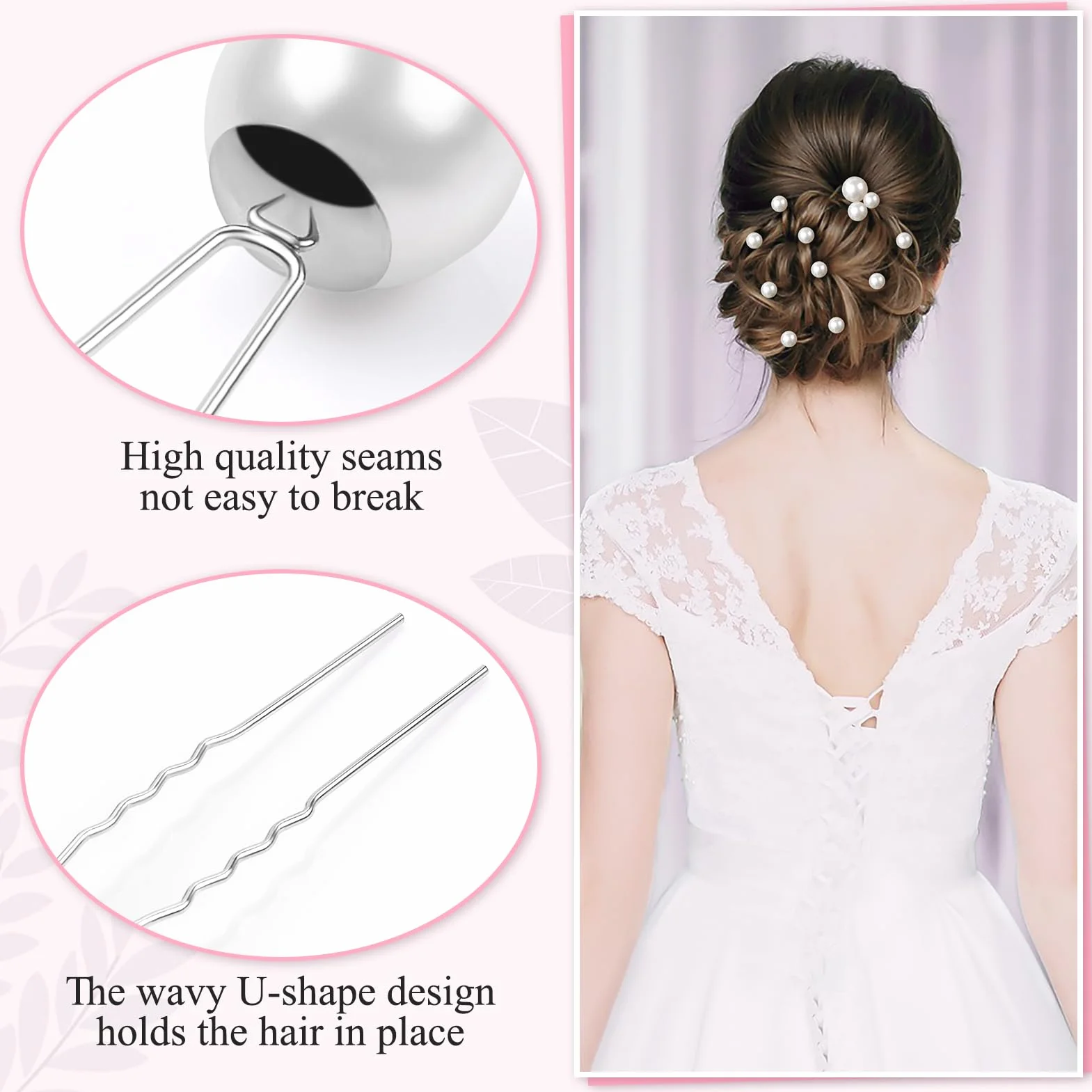Kiiwah 32 Pezzi Sposa Fermaglio Capelli Donna, Elegante Forcine per Capelli Sposa con 4 Taglie Perla per Donne e Ragazzi, Perla Accessori Capelli Sposa per Matrimonio, Ballo di Fine Anno, Festa