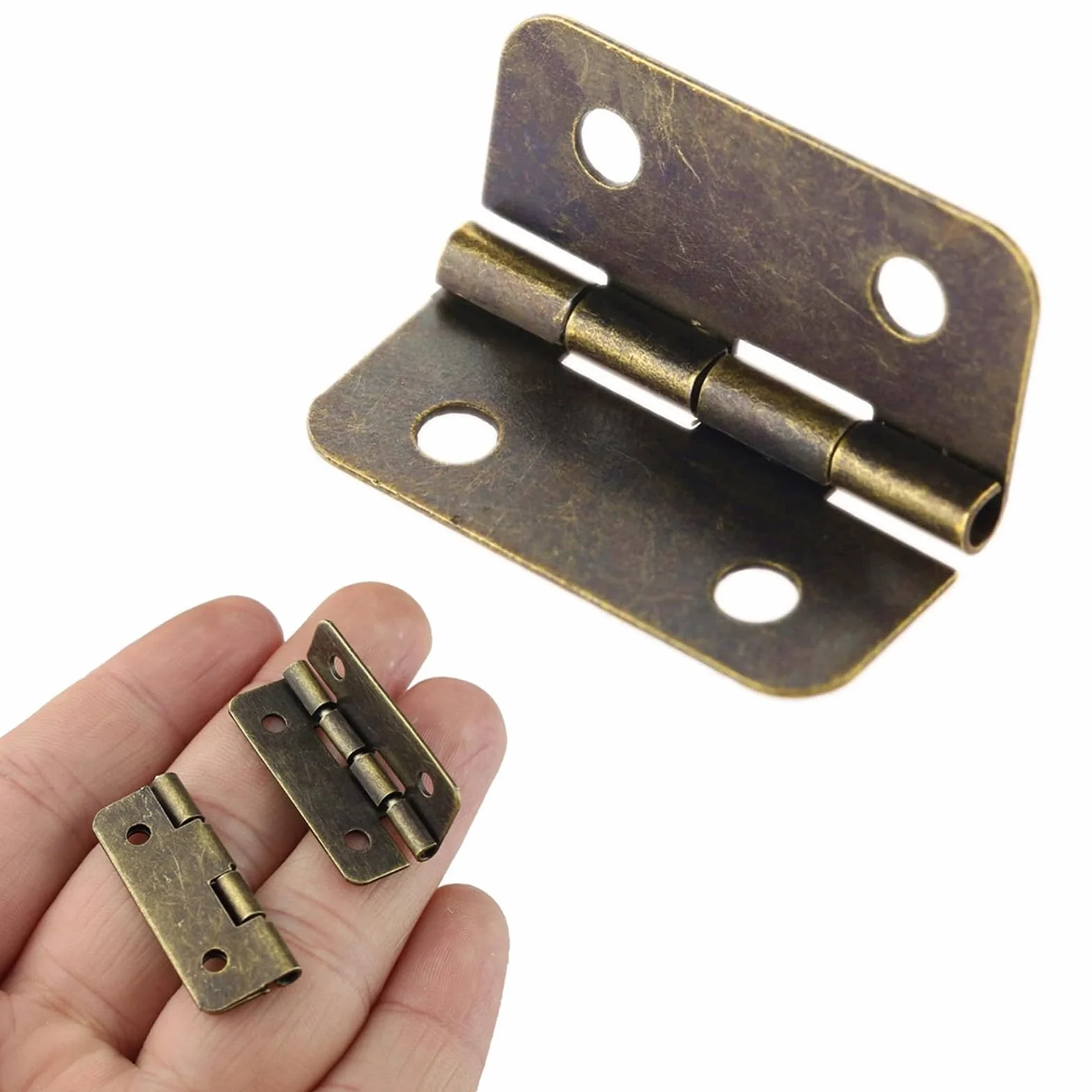 Fermaglio a Gancio in Antico Bronzo 3 Pezzi con Viti per Scatola Gioielli Cassetto Armadietto