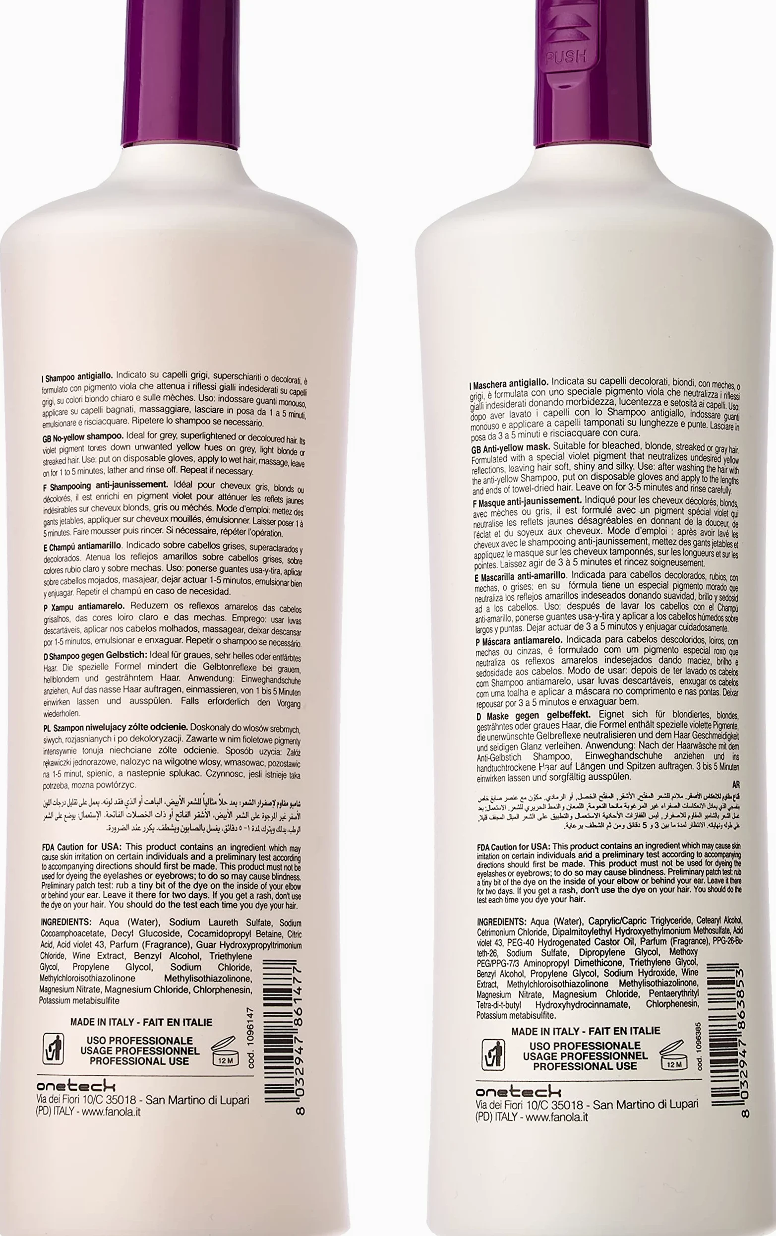 Fanola No Yellow Shampoo + Maschera Antigiallo - 2000 Ml