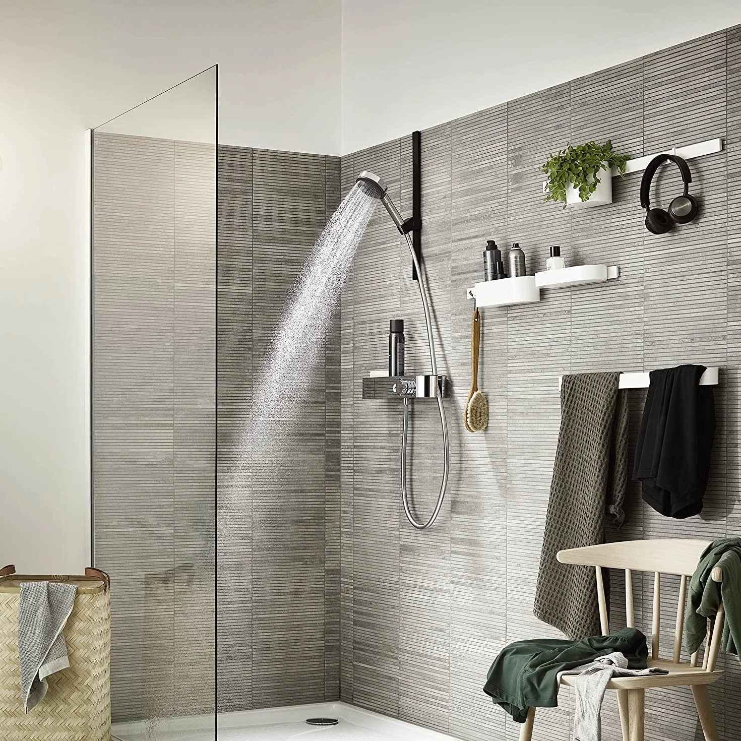 hansgrohe Pulsify Select S Soffione doccia rotondo 105 mm cromo EcoSmart 9 l/min 3 getti anticalcare