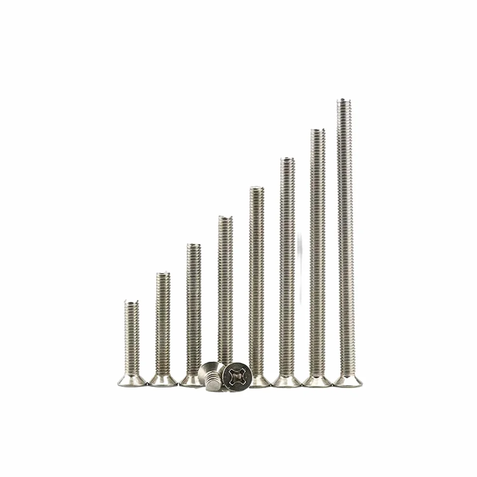 2 Viti a Testa Piatta Svasata Estesa Acciaio Inossidabile 304 M5 x 120 mm