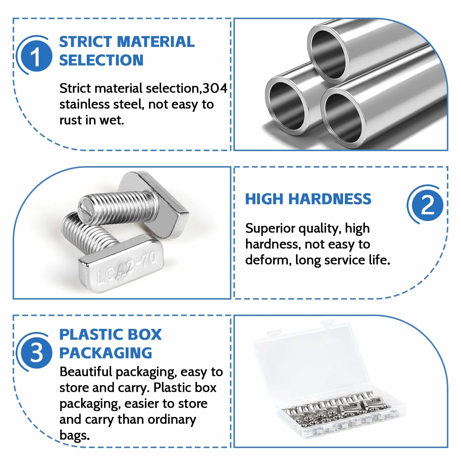 EXLECO Viti di Fissaggio a Testa a Martello M8x20 T Bolt Bullone Acciaio Inox per Moduli PV